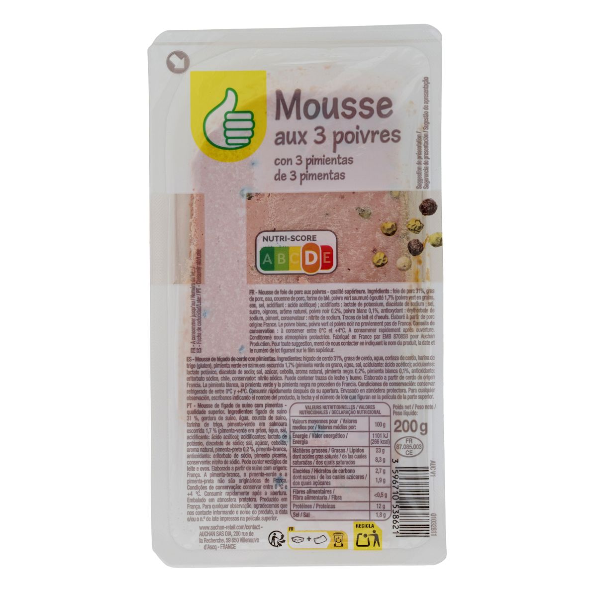 POUCE Mousse foie aux trois poivres 200g