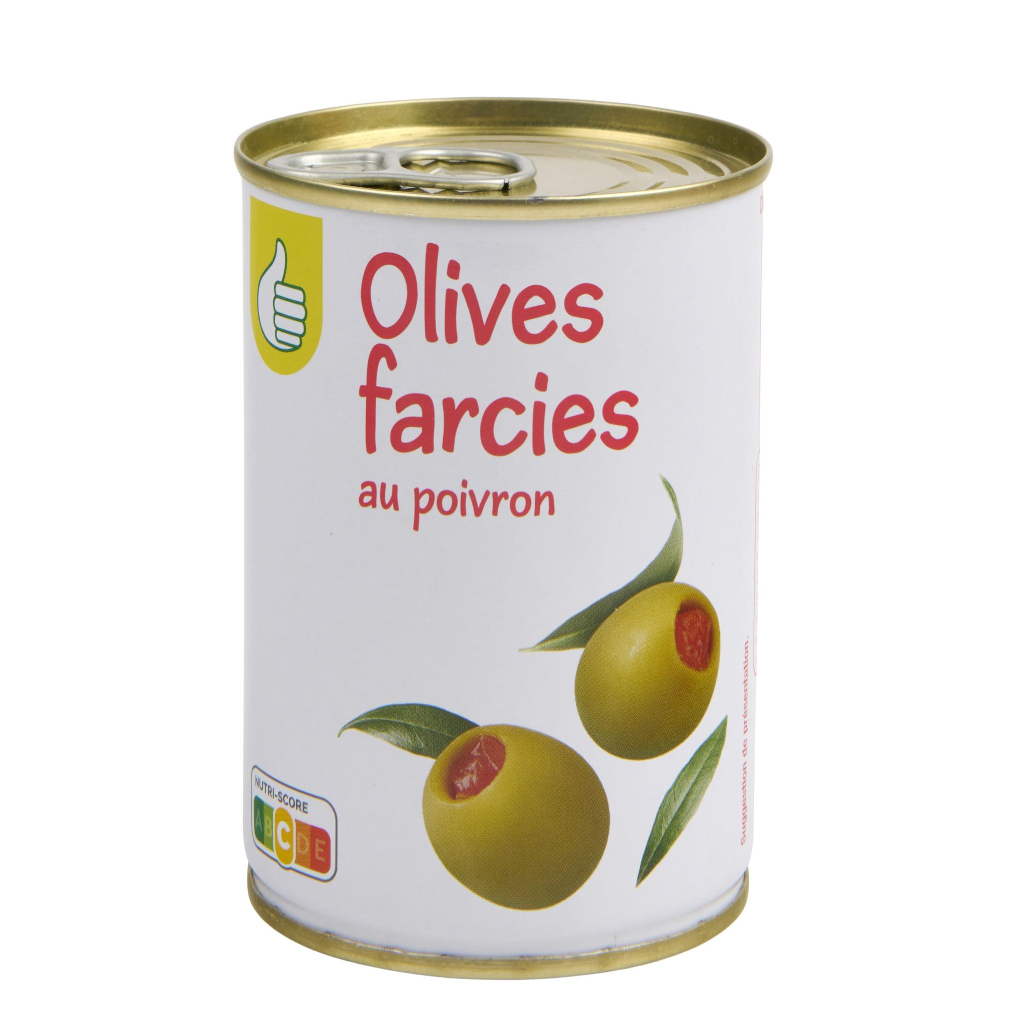 Voir la diapositive 3 : POUCE Olives farcies aux poivrons 280g