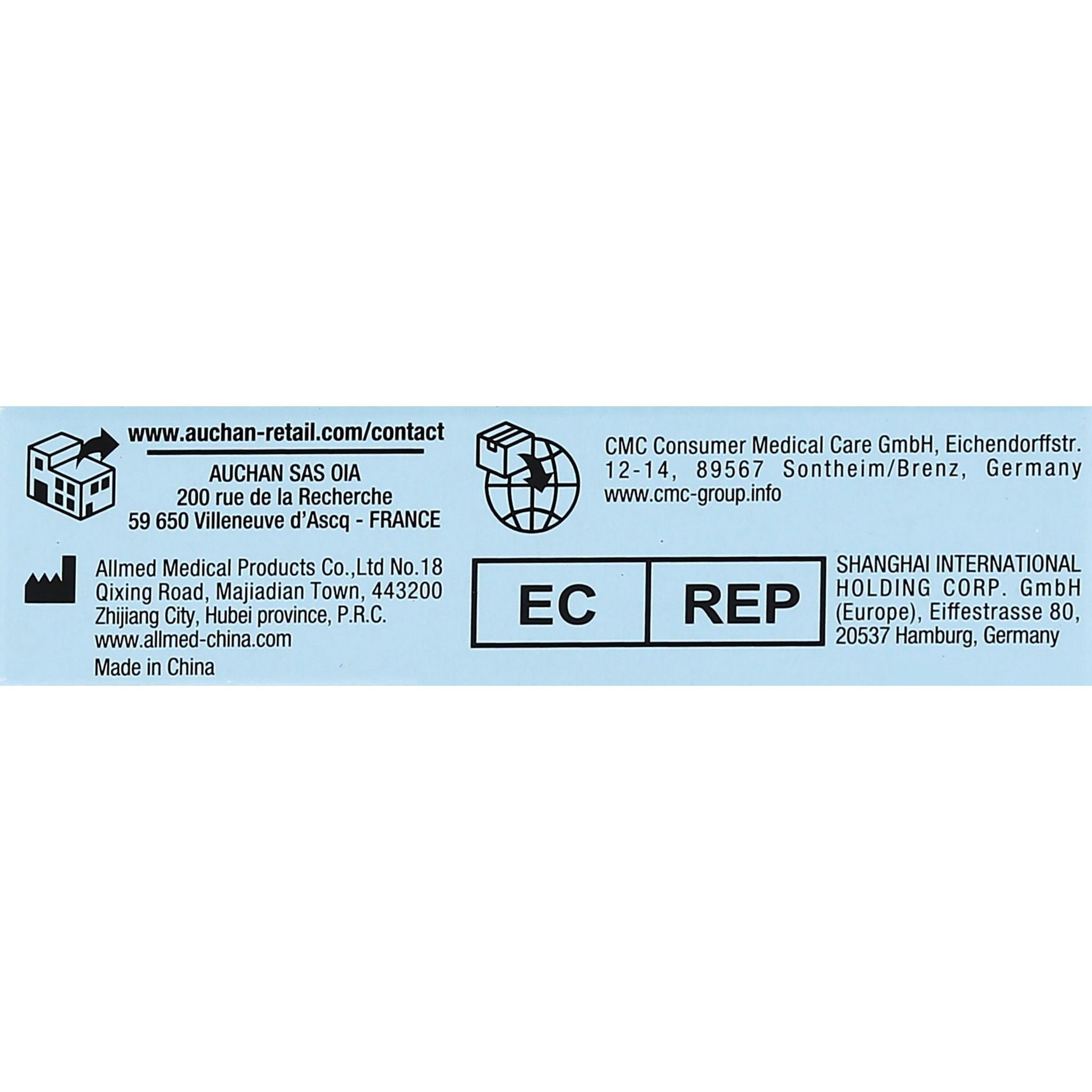 Voir la diapositive 2 : AUCHAN Compresses stériles 5x5cm 5x2 compresses