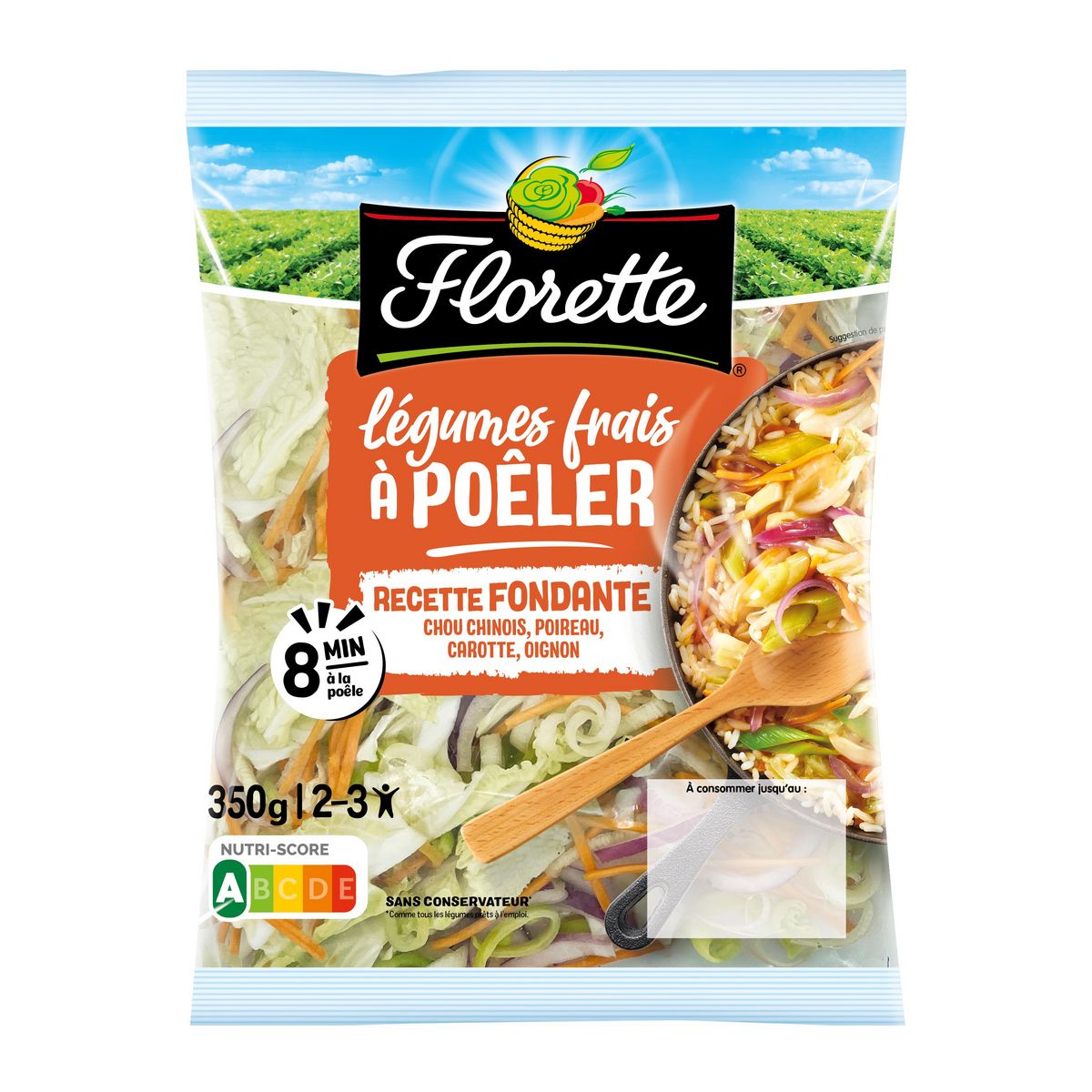 FLORETTE Légumes frais à poêler recette fondante 2-3 parts 350g