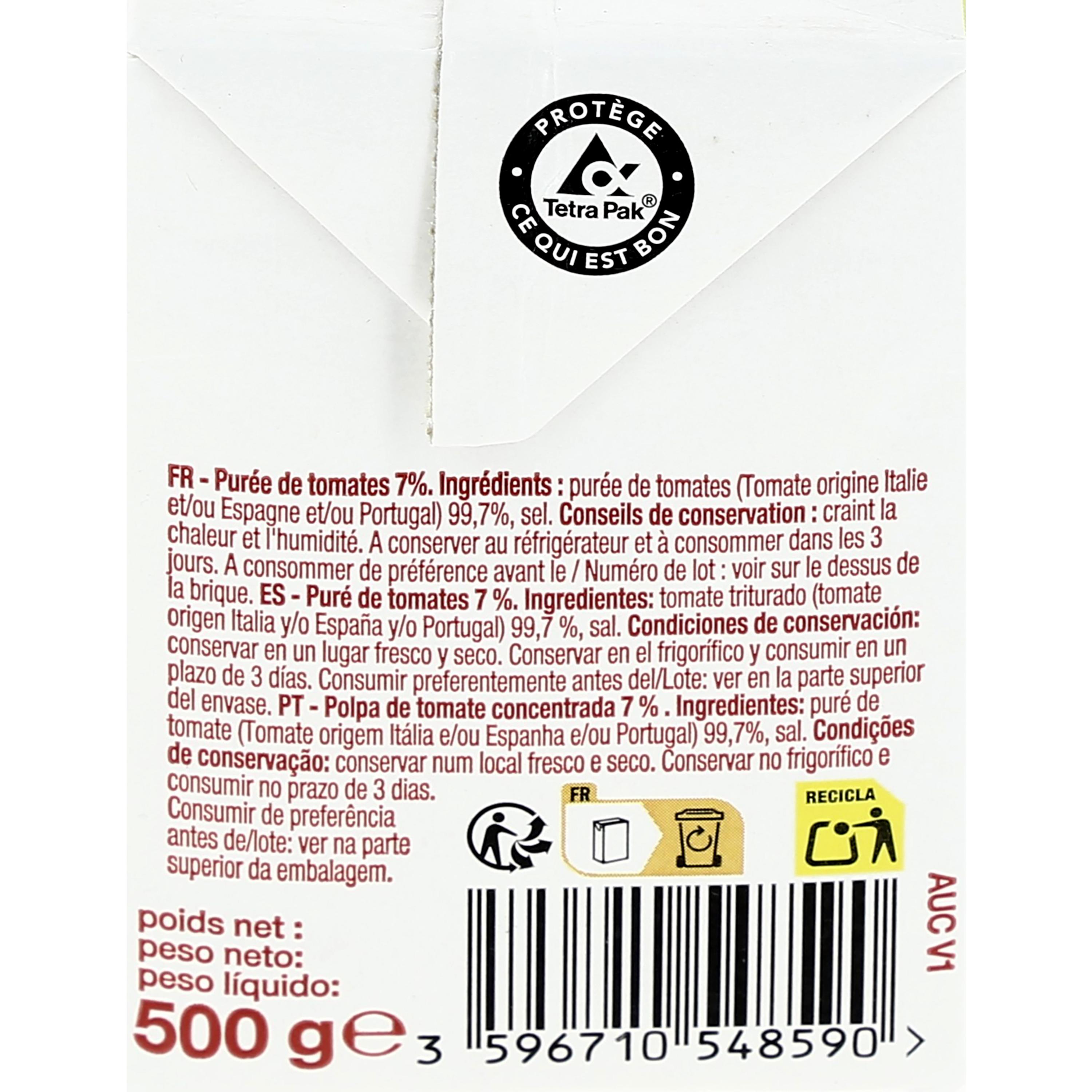 Voir la diapositive 5 : POUCE Purée de tomate brique 500g