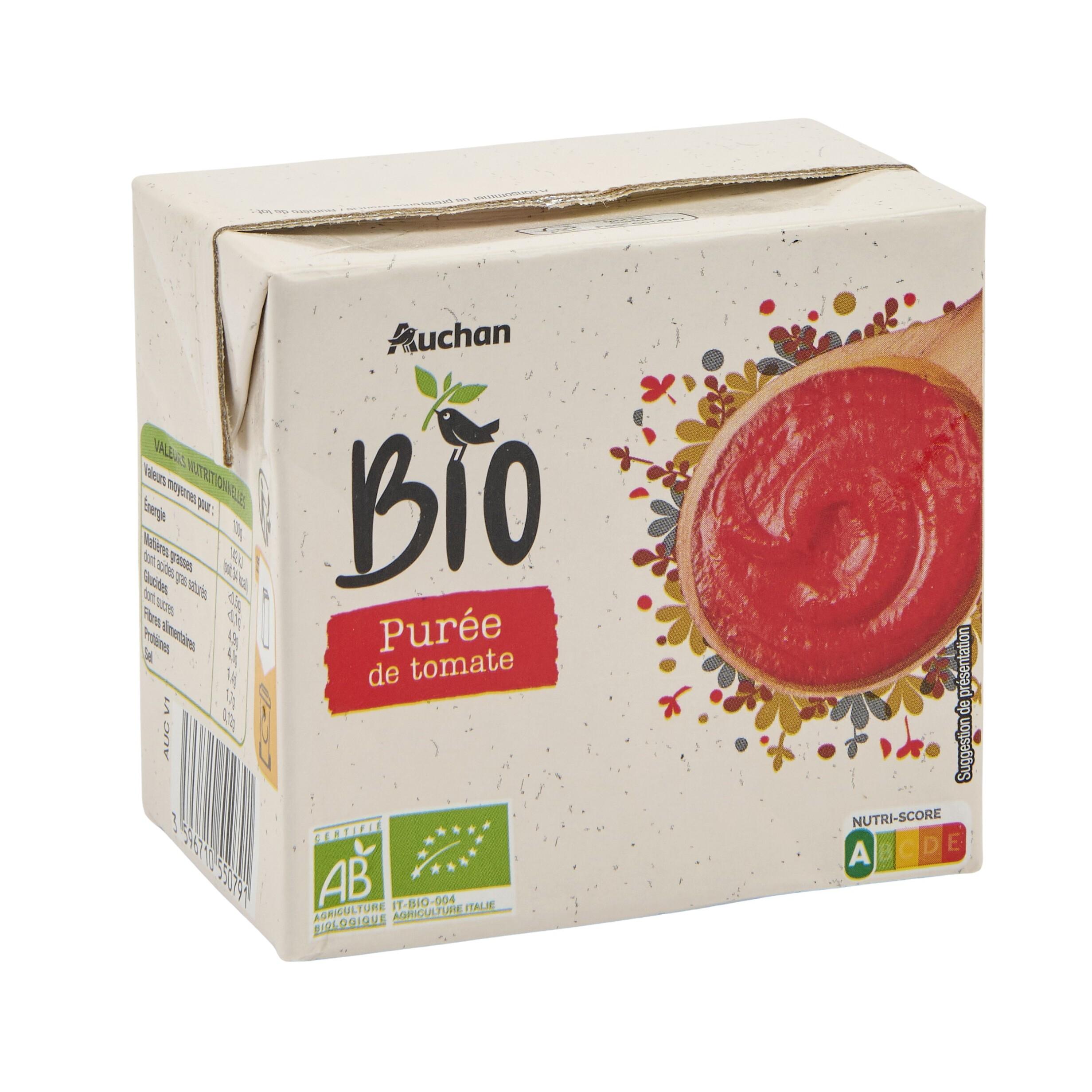 Voir la diapositive 3 : AUCHAN Purée de tomate brique bio 500g