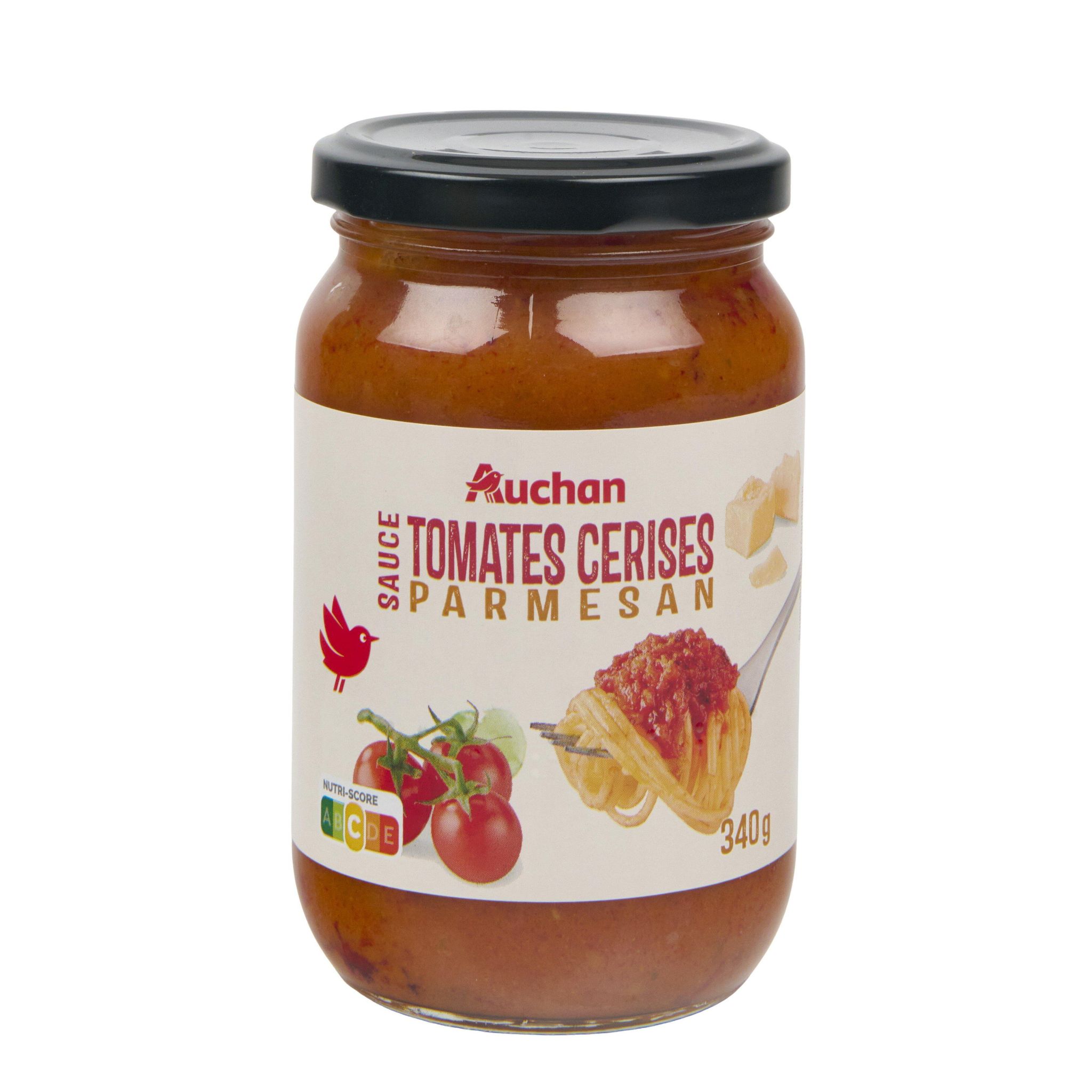Voir la diapositive 2 : AUCHAN Sauce tomates cerises parmesan 340g