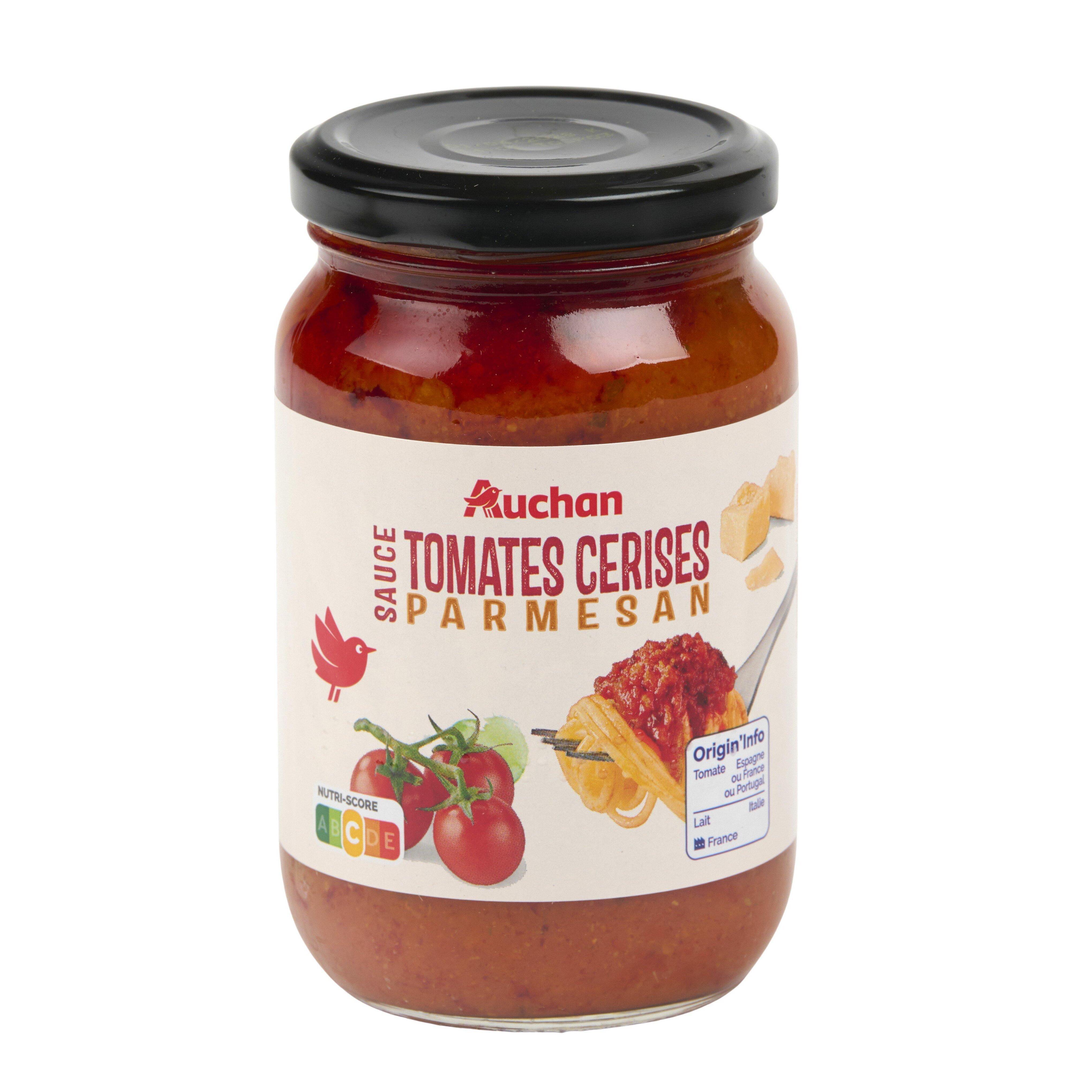 Voir la diapositive 3 : AUCHAN Sauce tomates cerises parmesan 340g