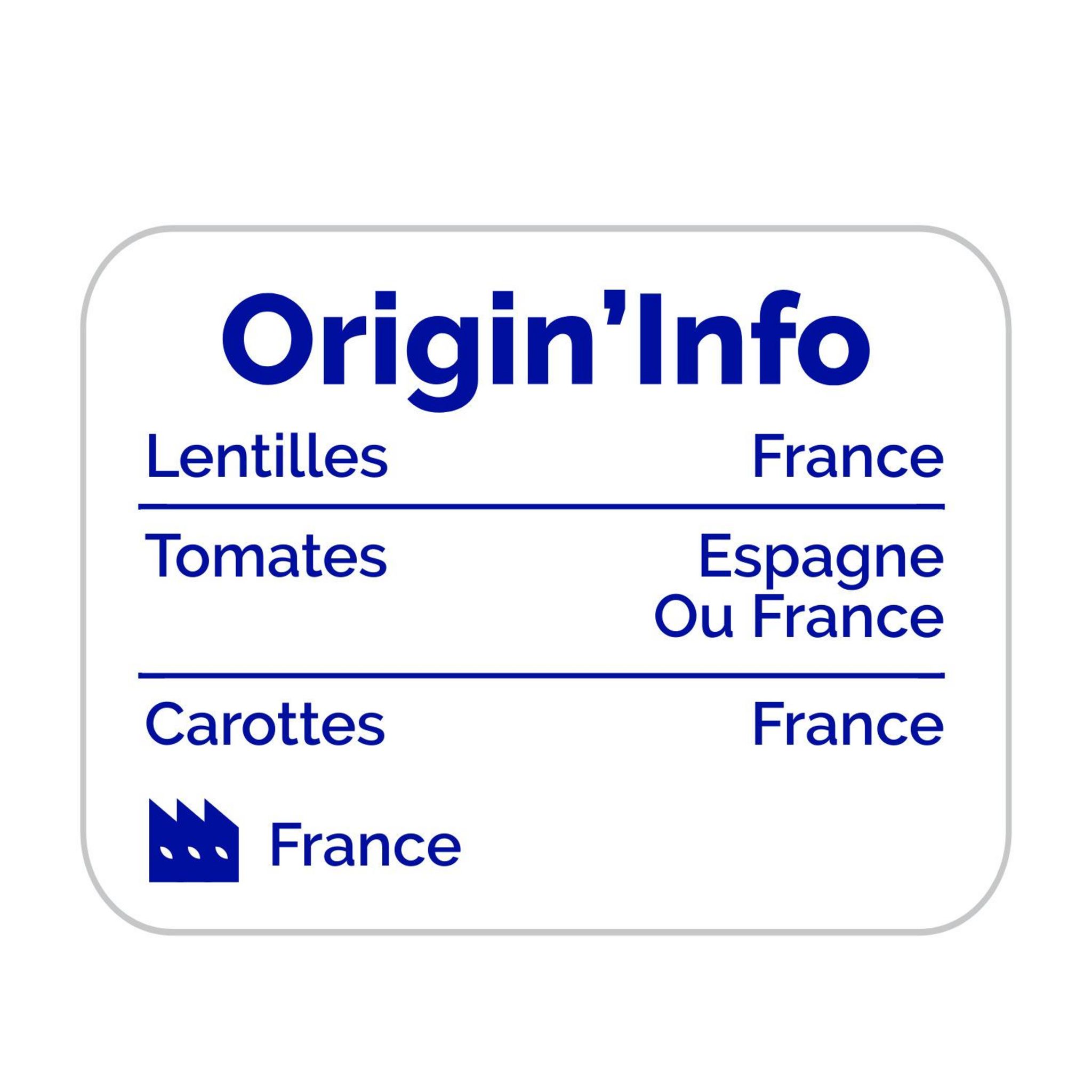 Voir la diapositive 2 : D'AUCY Lentilles tomate et basilic 400g