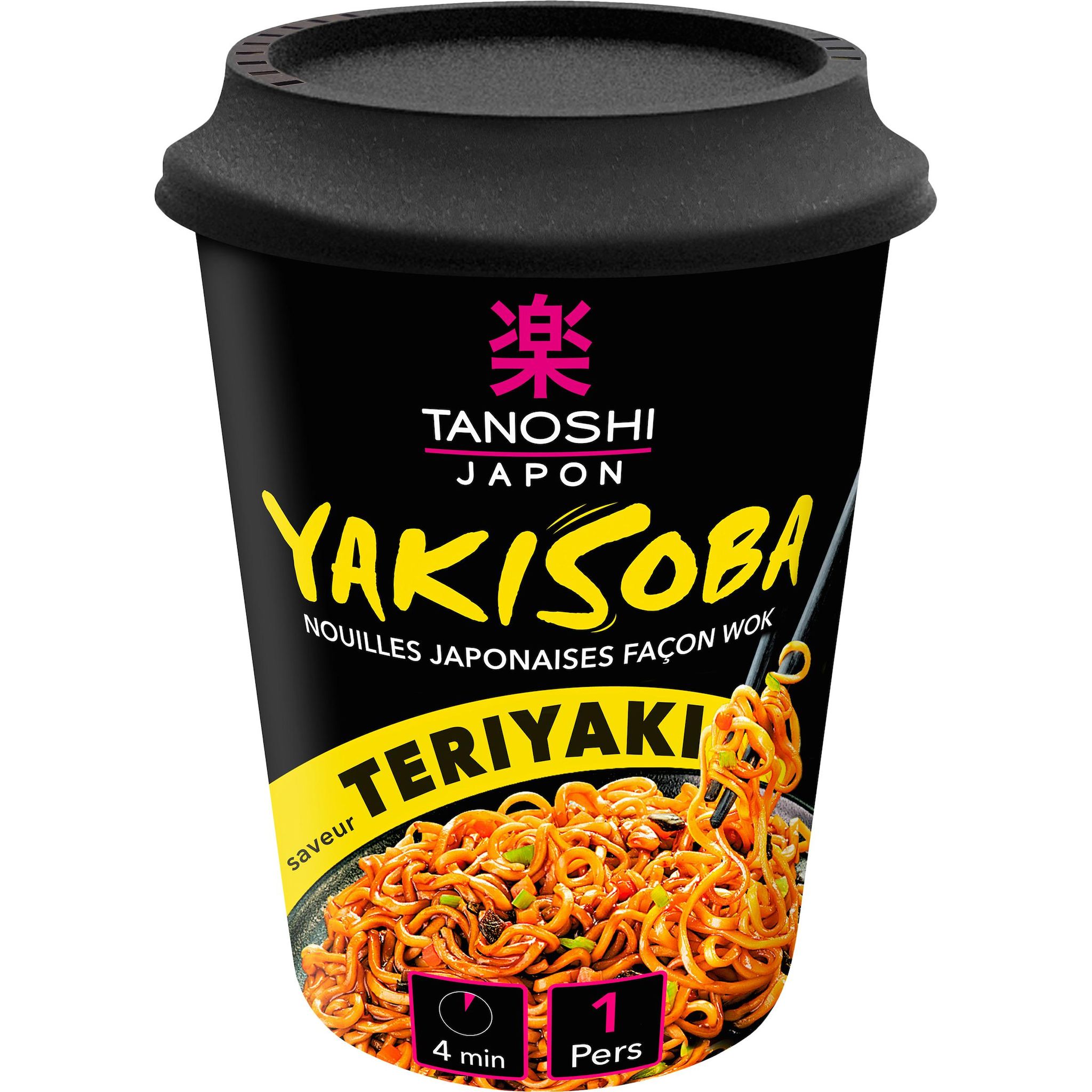 Voir la diapositive 2 : TANOSHI Cup Nouilles yakisoba teriyaki 1 portion 90g