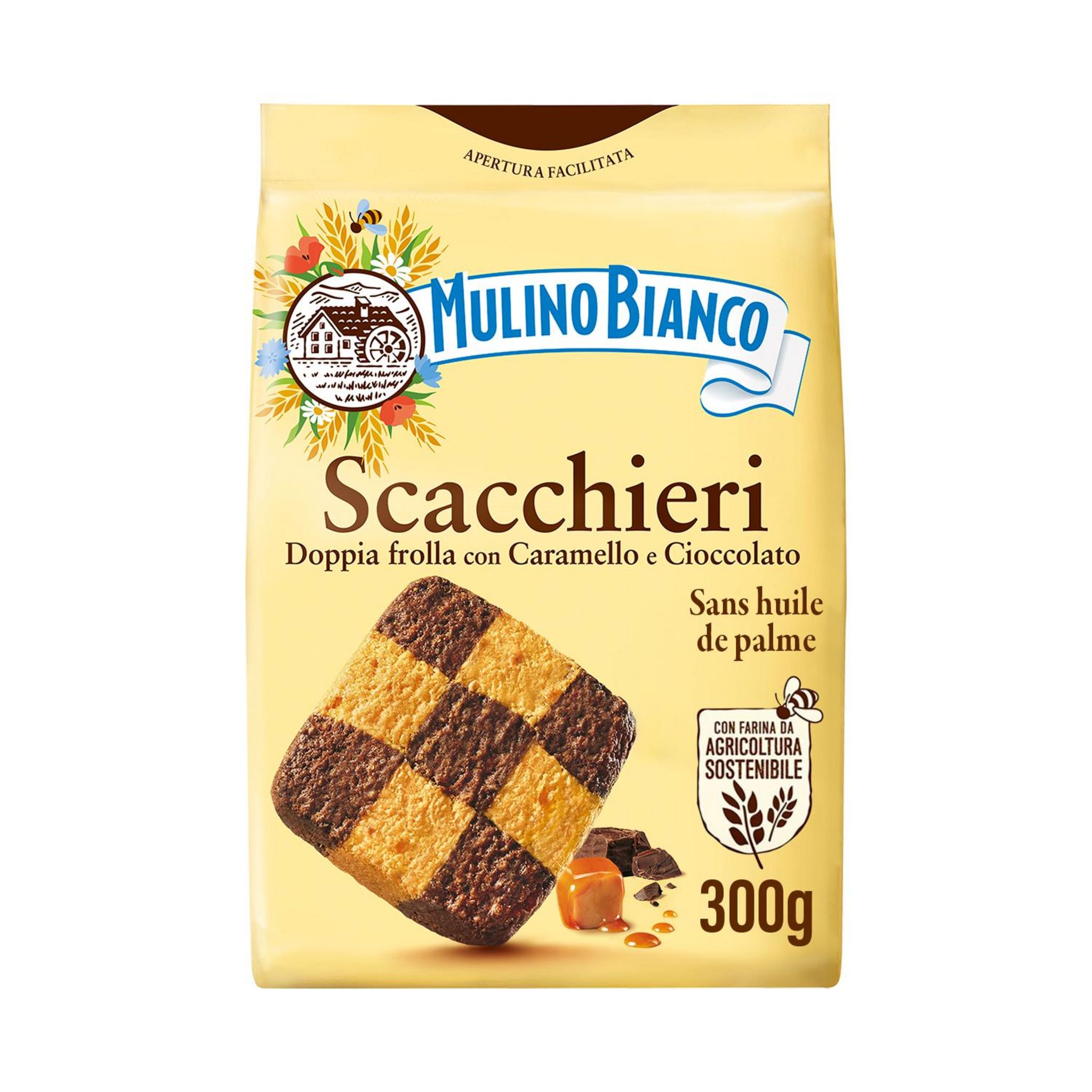 MULINO BIANCO Scacchieri biscuits sablés au caramel et au chocolat 300g