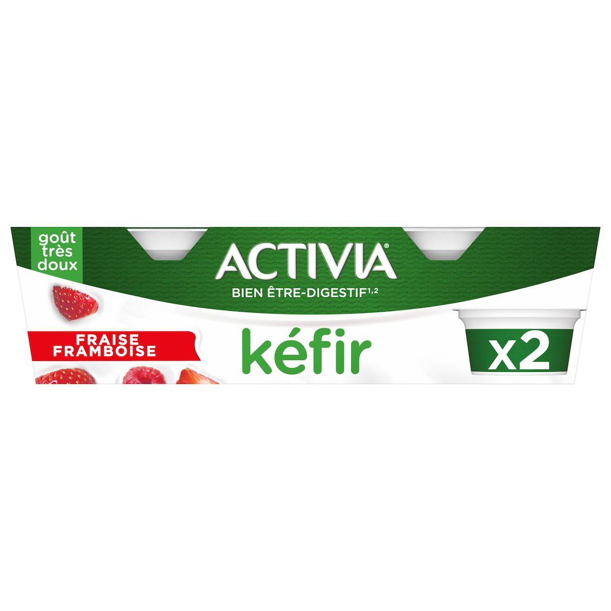 ACTIVIA Yaourt kéfir fraise framboise 2x150g