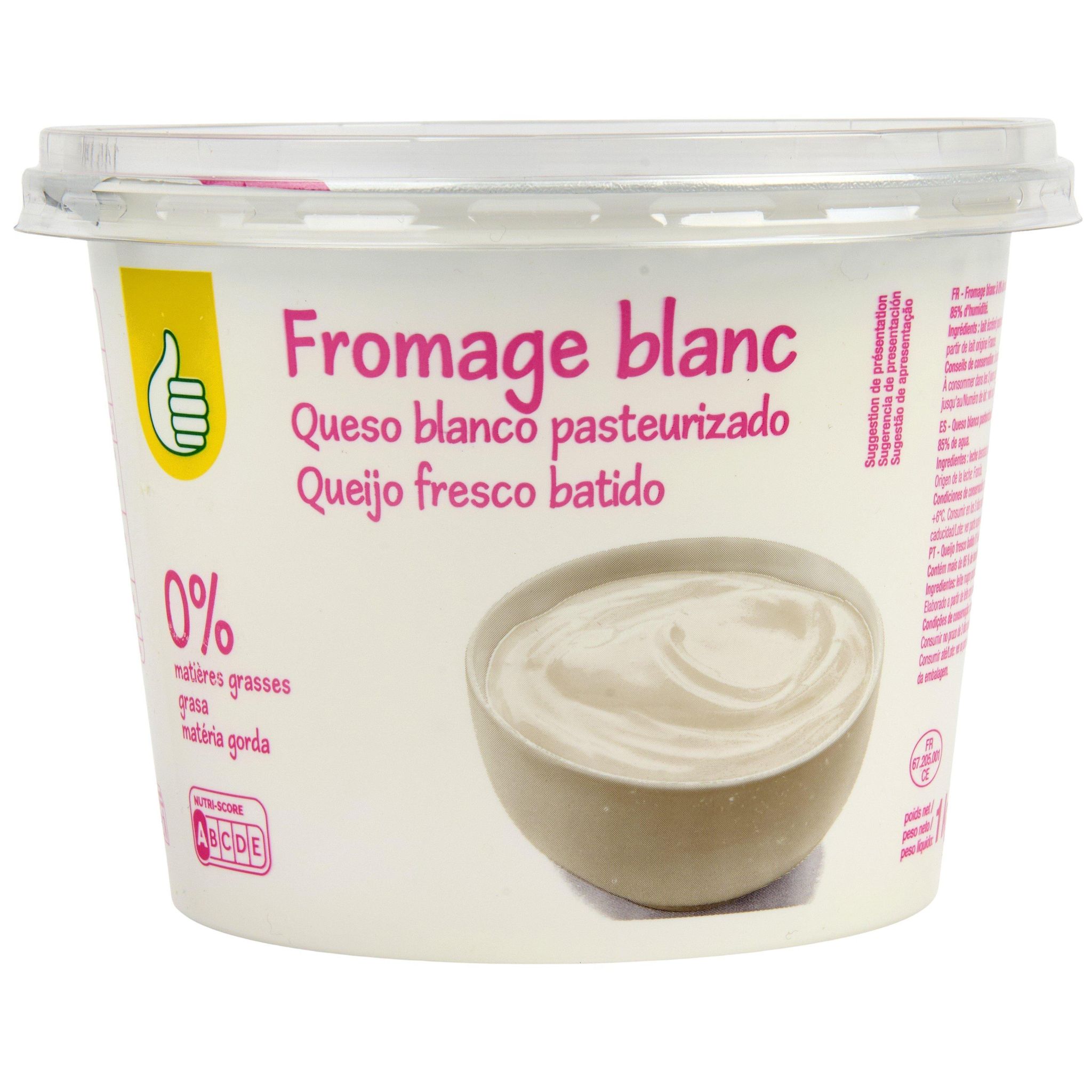 POUCE Fromage blanc nature 0%MG 1kg