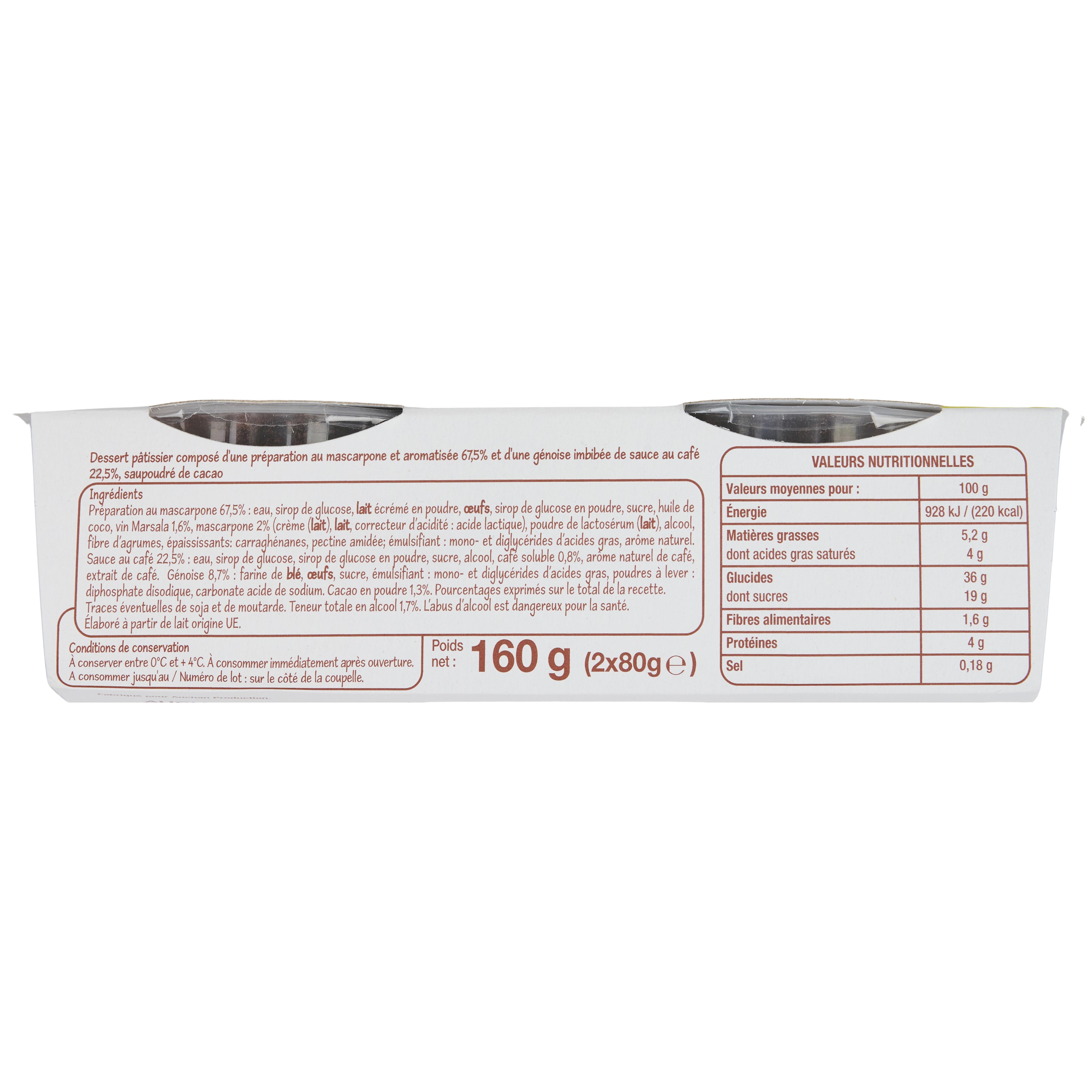 Voir la diapositive 2 : POUCE Tiramisu 2x80g