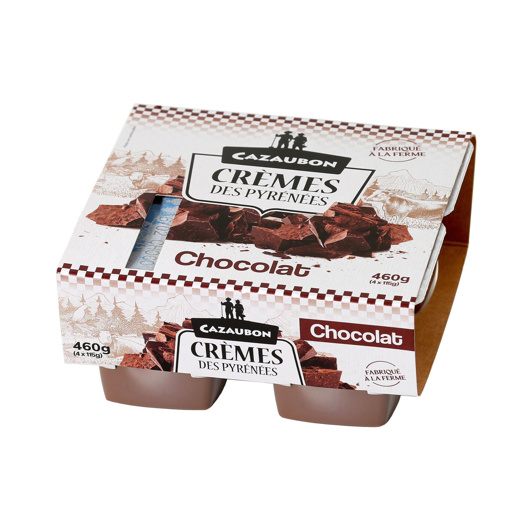 CAZAUBON Crème dessert des pyrénées au chocolat 4x115g