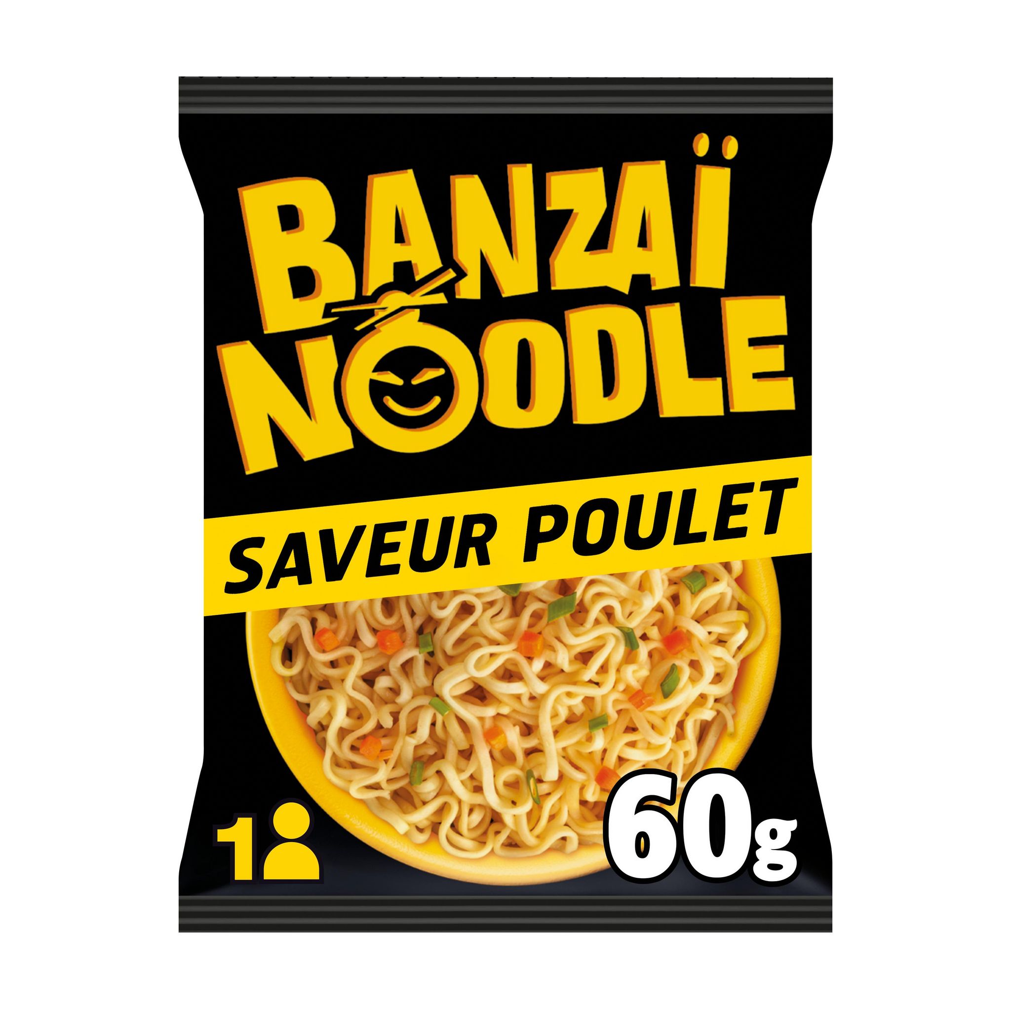 BANZAÏ NOODLE Nouilles saveur poulet en sachet 60g