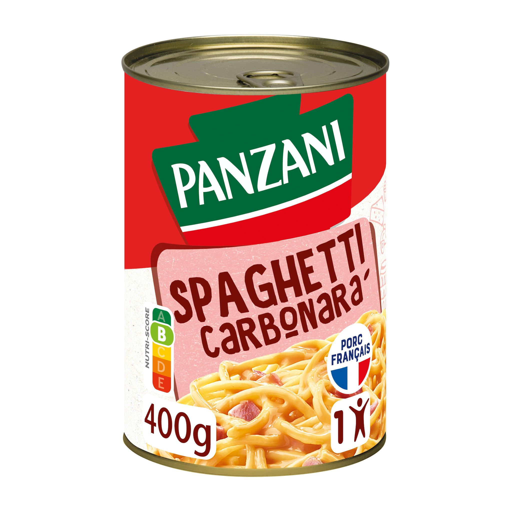 Voir la diapositive 2 : PANZANI Spaghetti à la carbonara 1 portion 400g