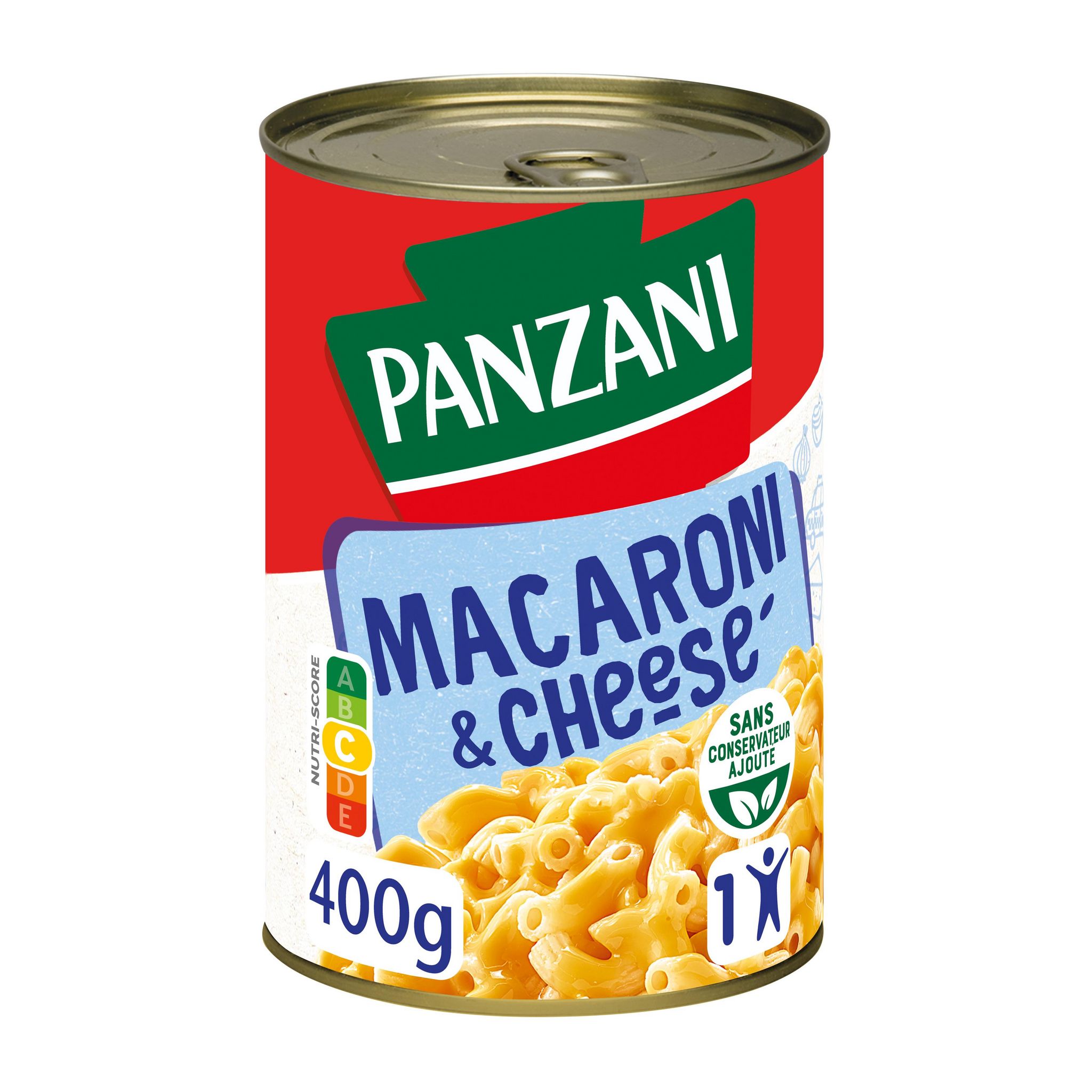 Voir la diapositive 2 : PANZANI Macaroni au fromage 1 portion 400g