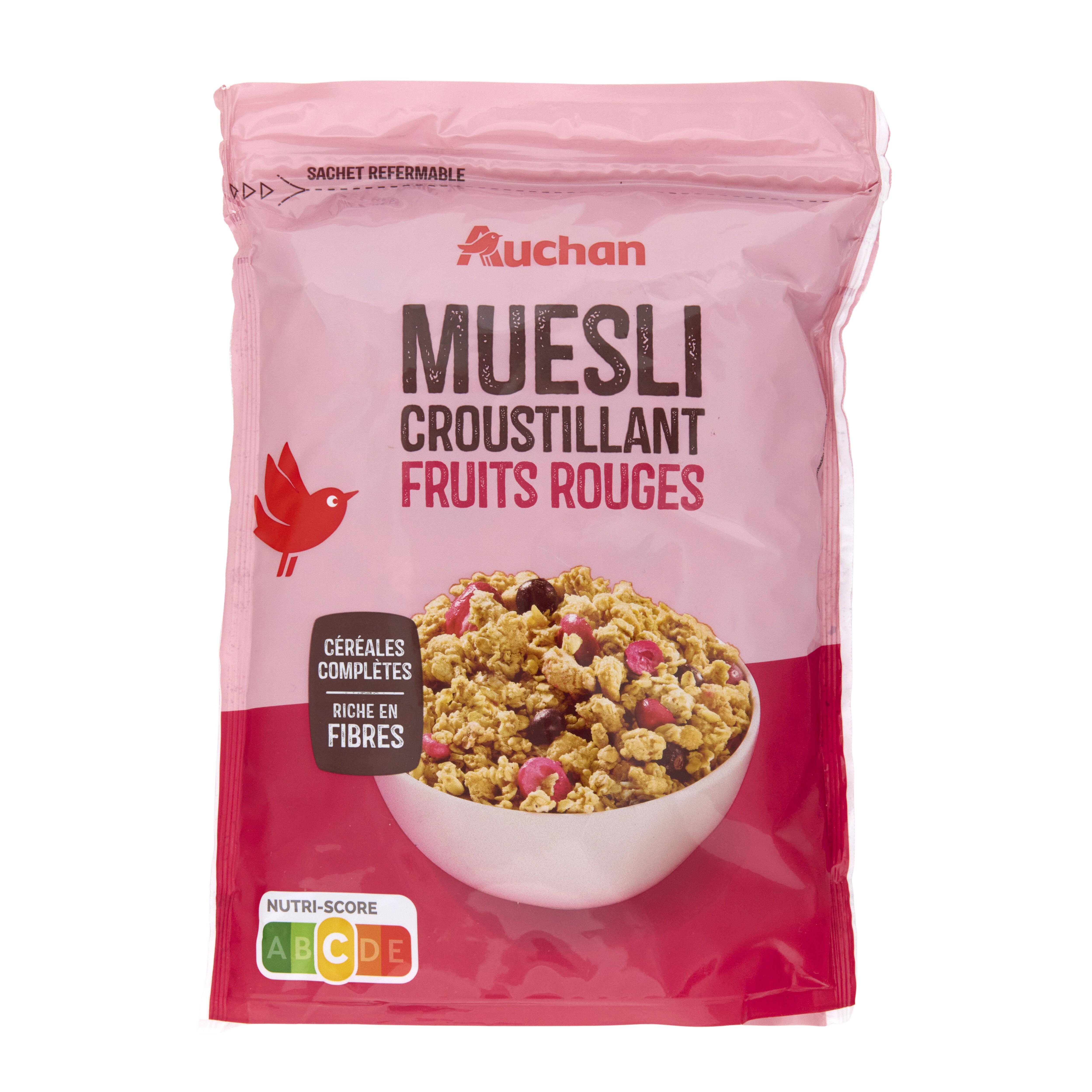 Voir la diapositive 3 : AUCHAN Muesli croustillant fruits rouges 450g