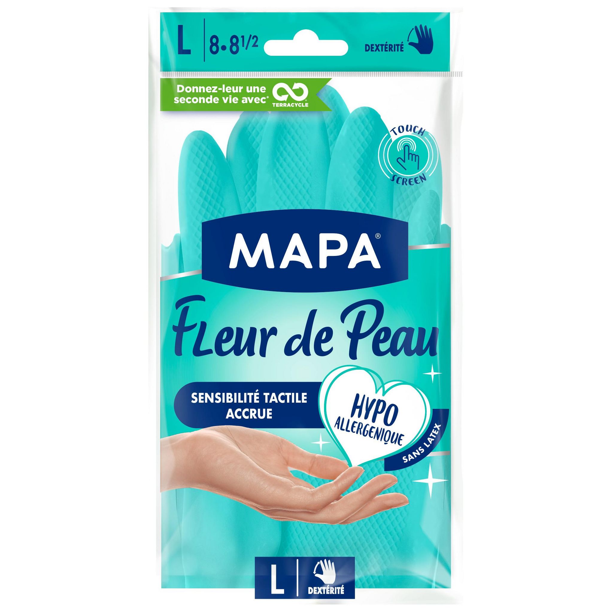 MAPA Gants nitrile et sans latex taille L 2gants