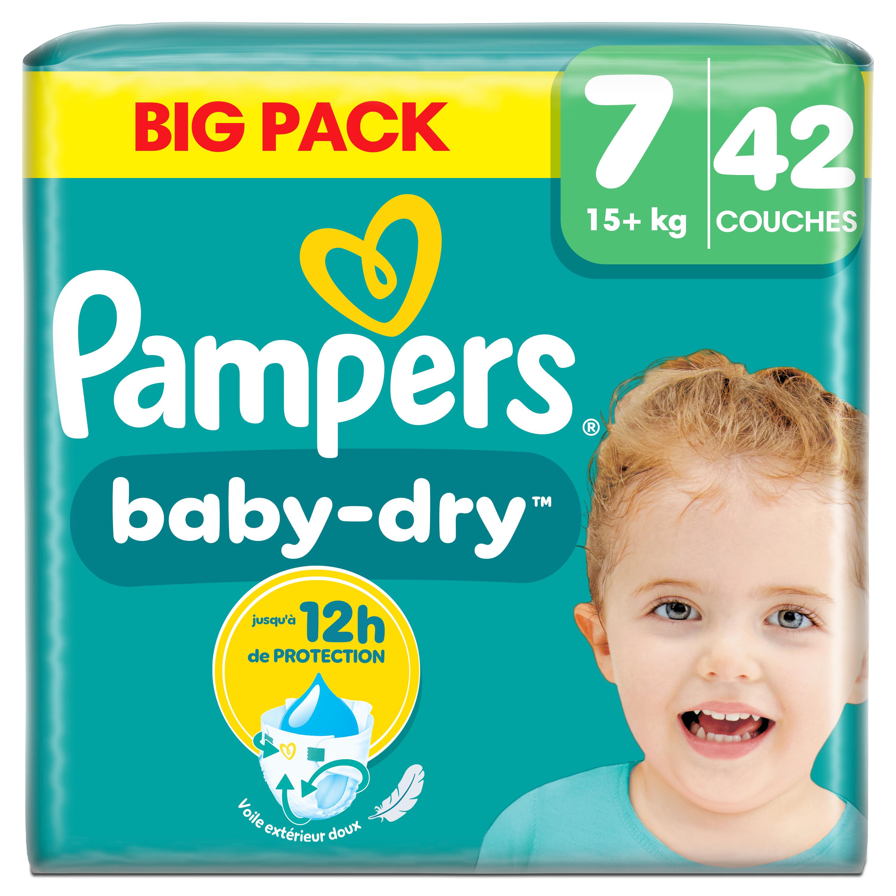Voir la diapositive 2 : PAMPERS Baby-Dry couches taille 7 (15kg+) 42 couches