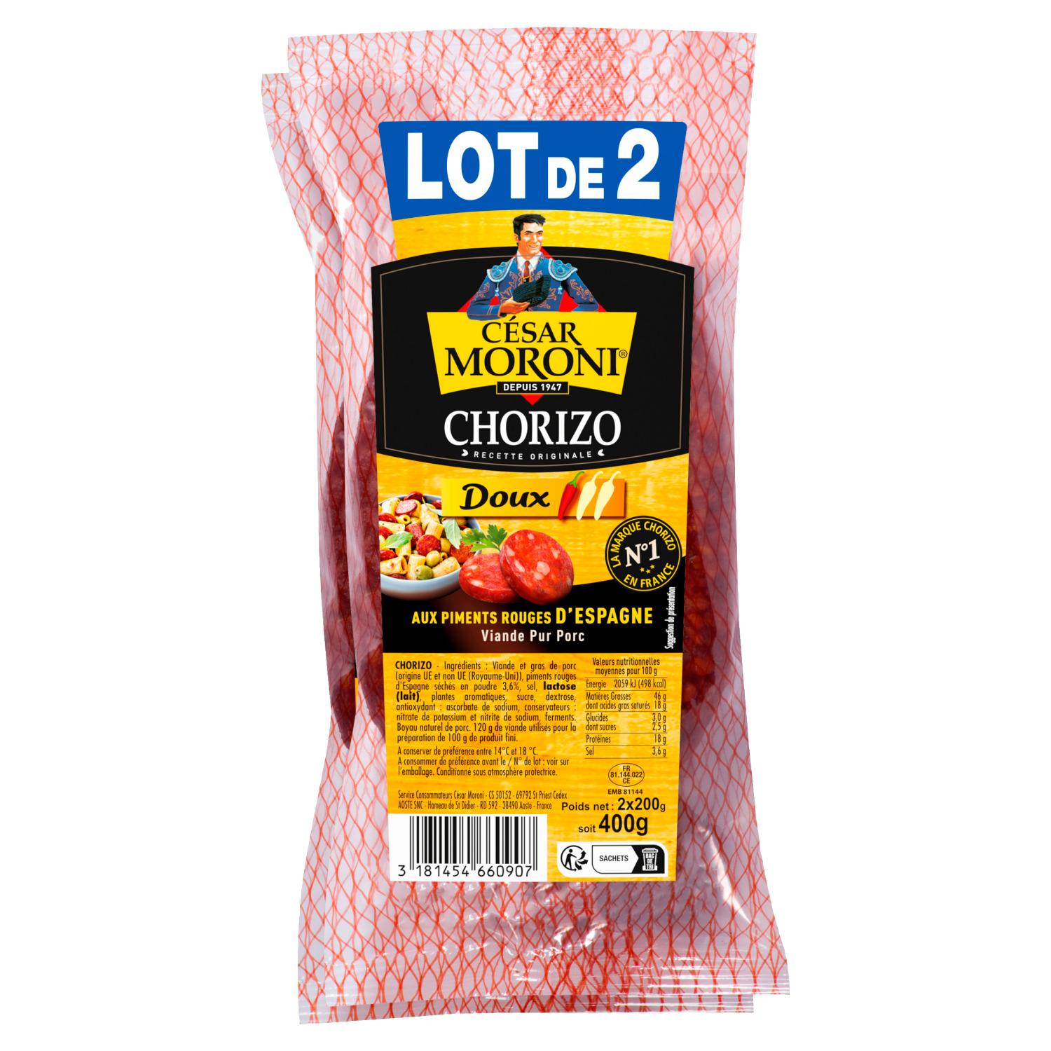 MORONI Chorizo doux 2x200g