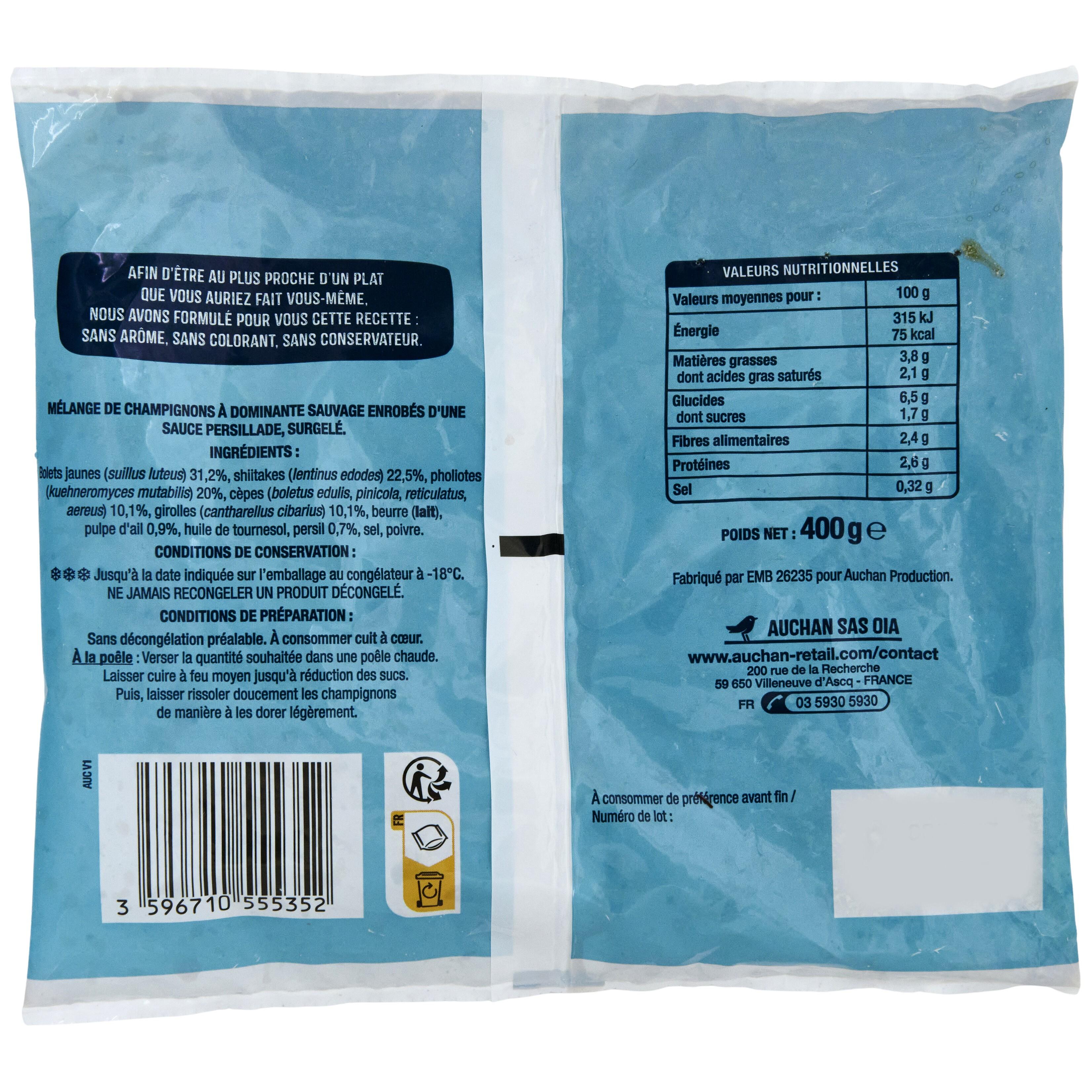 Voir la diapositive 2 : AUCHAN Poêlée forestière 400g