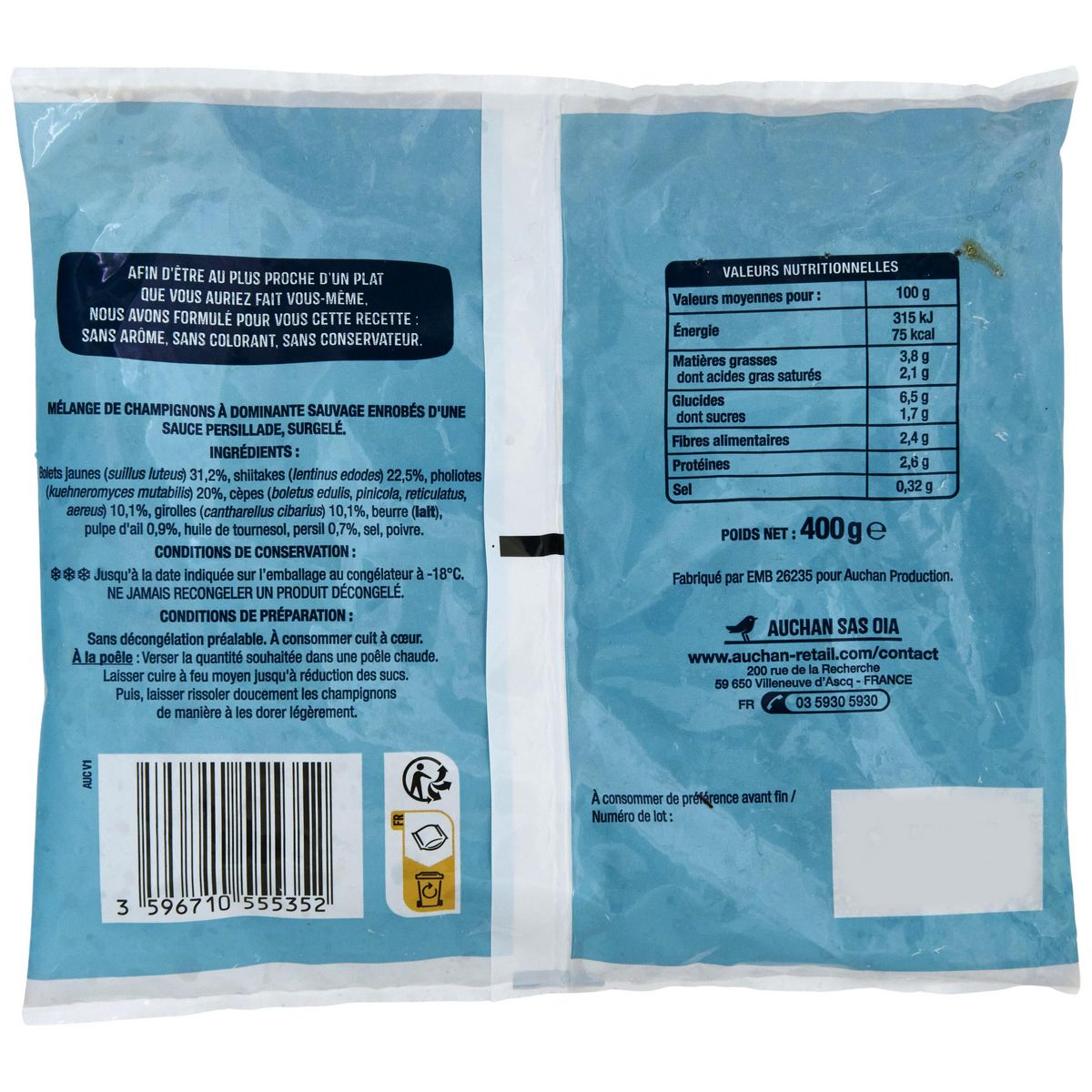 AUCHAN Poêlée forestière 400g