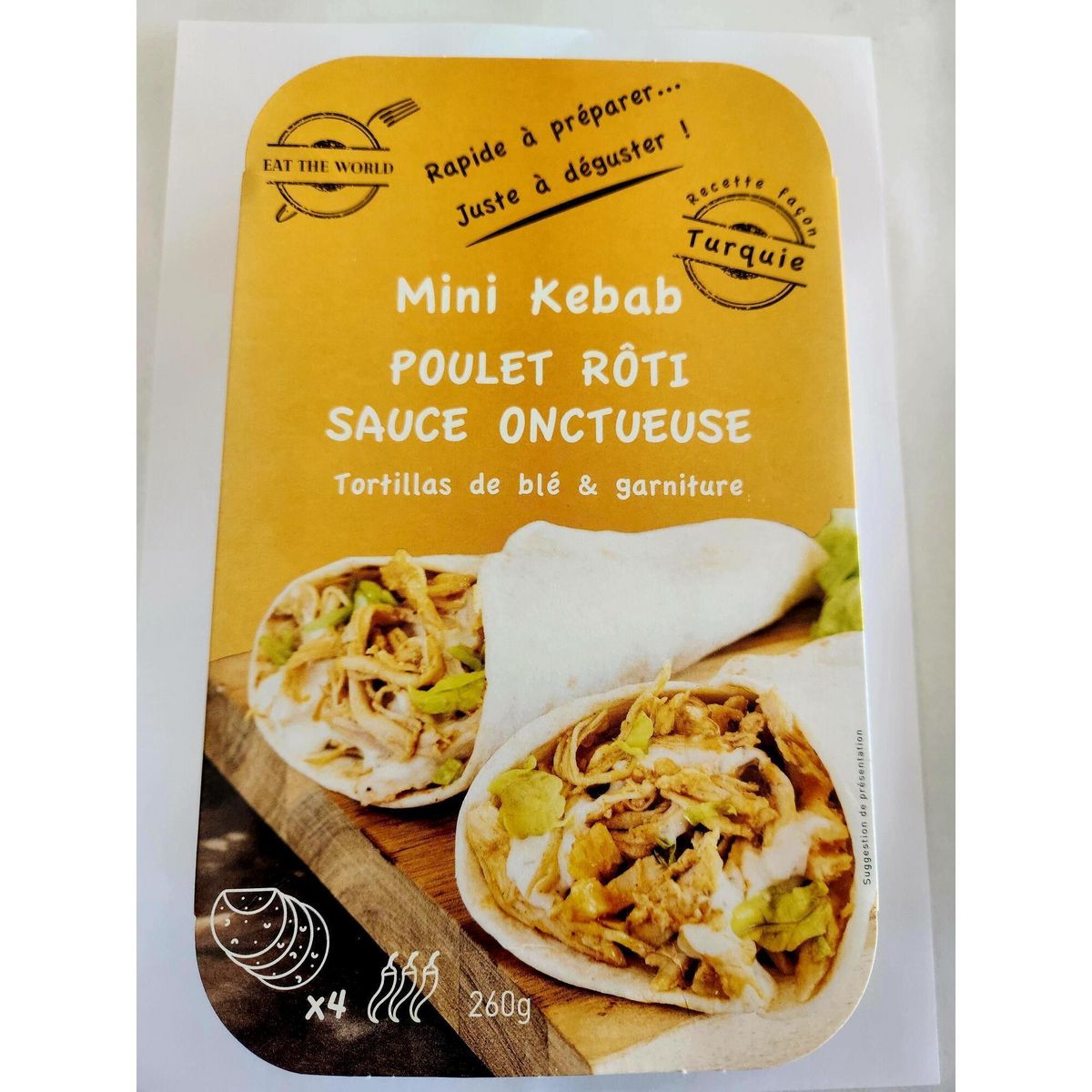 EAT THE WORLD Mini kebabs poulet rôti saveur kebab façon turquie 4 pièces 260g