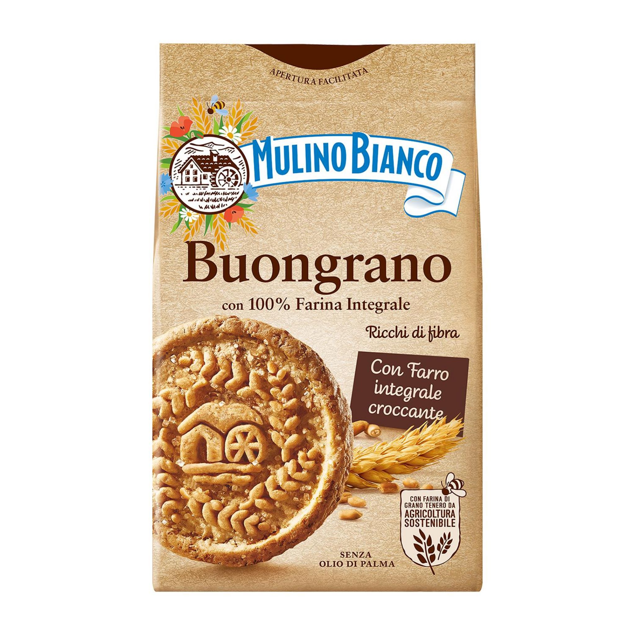 MULINO BIANCO Buongrano biscuits blé complet épeautre cassonade 12x350g
