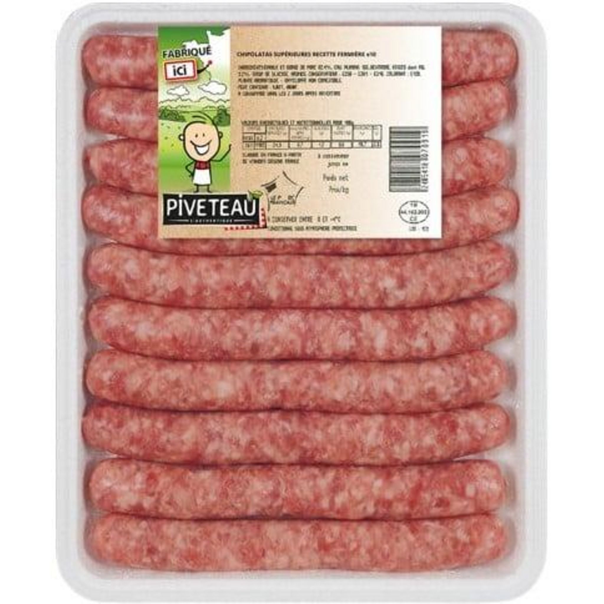 PIVETEAU Chipolatas supérieures 10 pièces