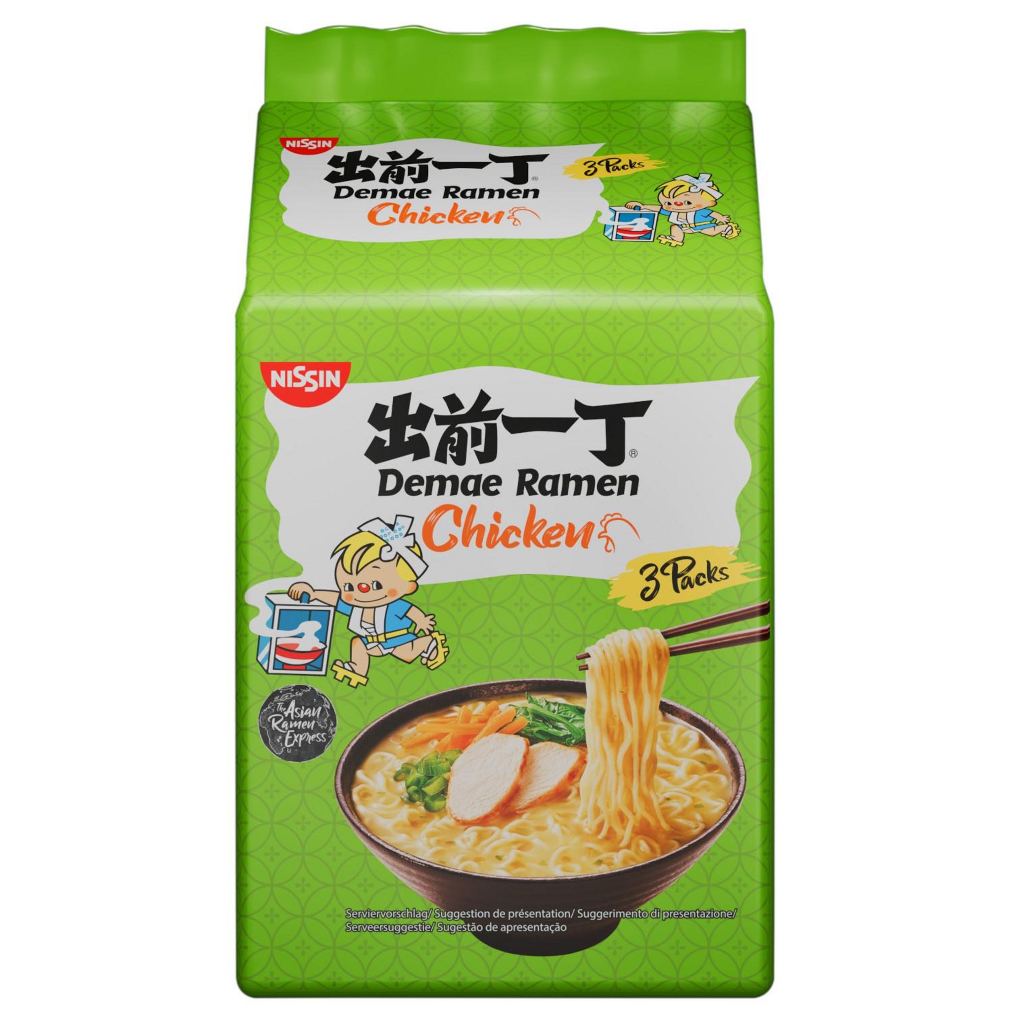 NISSIN Soupe instantanée façon asiatique saveur poulet 3 sachets 3x100g
