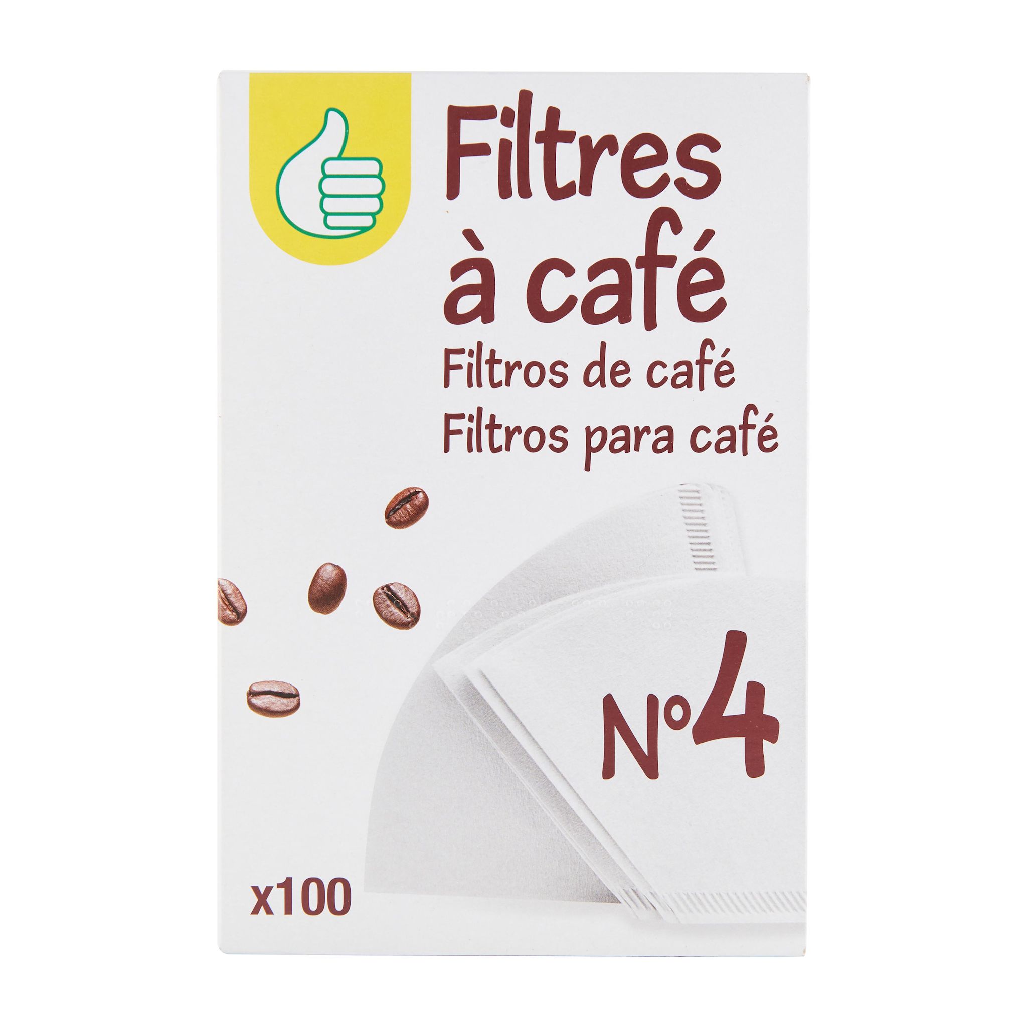 Voir la diapositive 3 : POUCE Filtres à café numéro 4 100 pièces