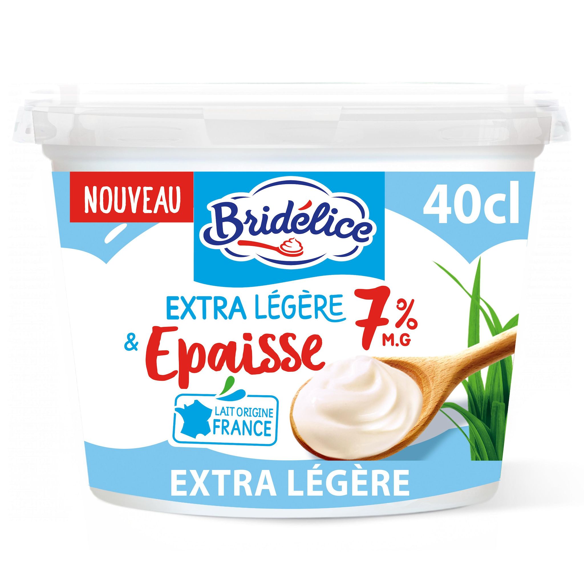 Voir la diapositive 2 : BRIDELICE Crème fraîche extra légère et épaisse 7% MG 40cl