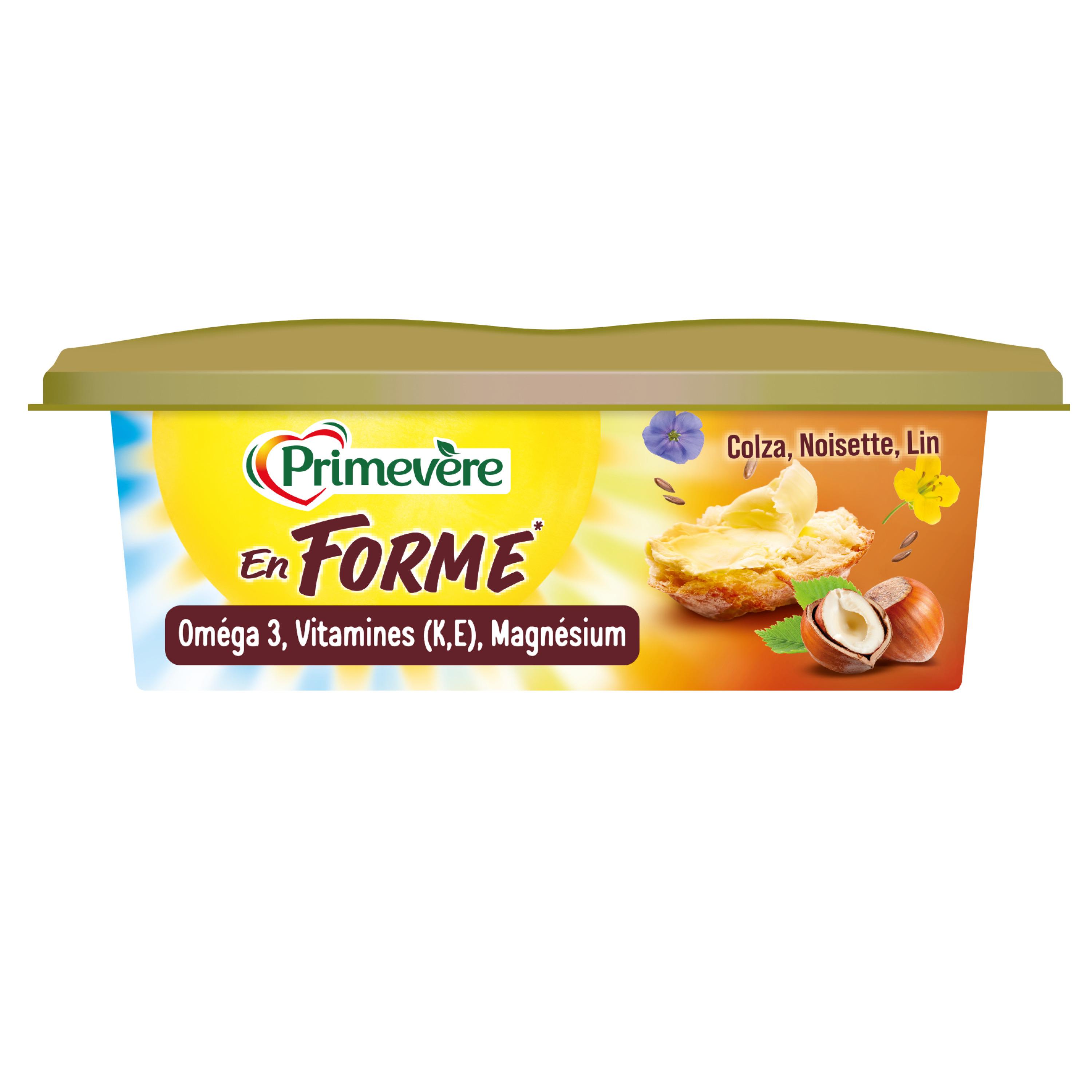 Voir la diapositive 2 : PRIMEVERE Matière grasse doux colza, noisette et lin 53%MG 225g