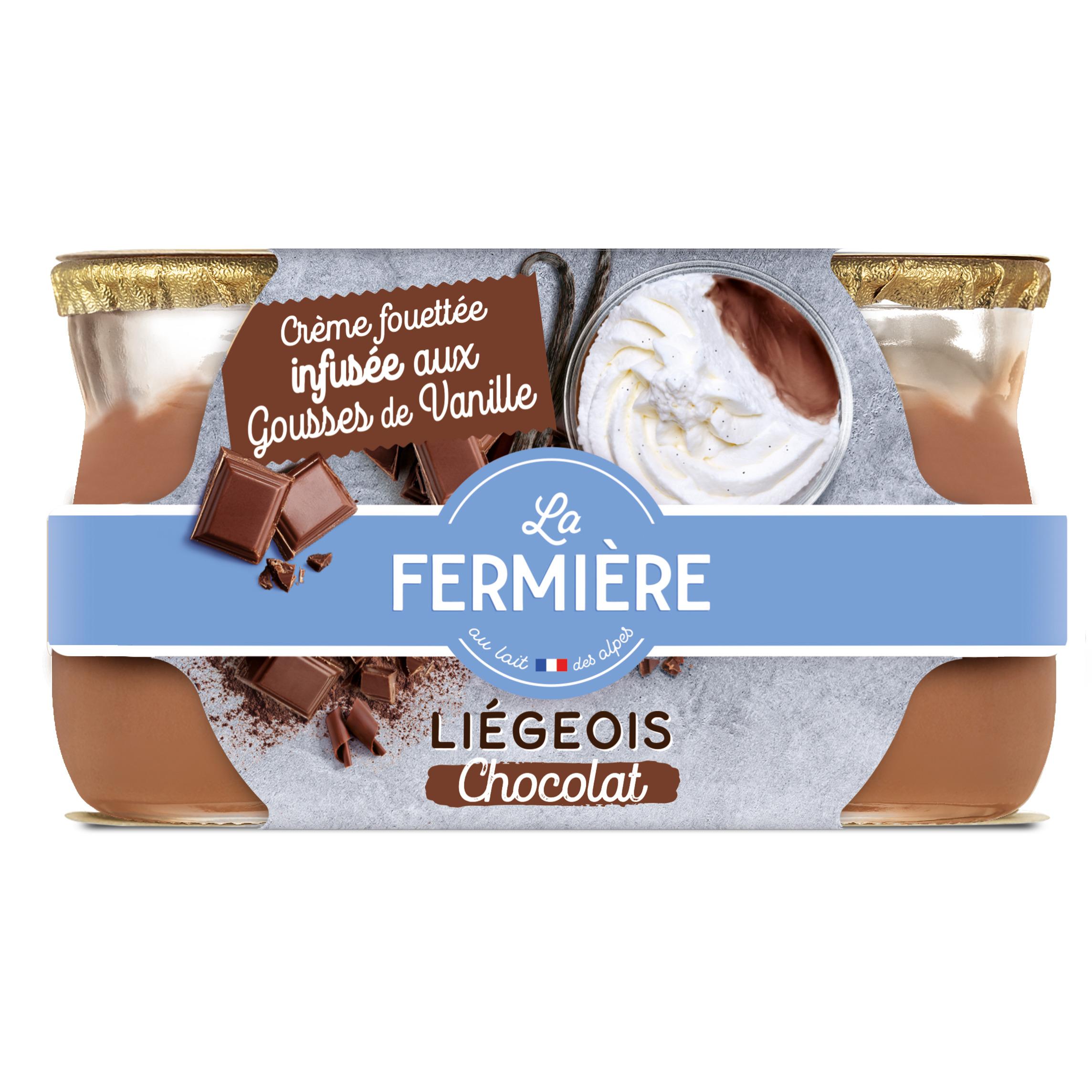 Voir la diapositive 2 : LA FERMIERE Liégeois au chocolat 2x120g