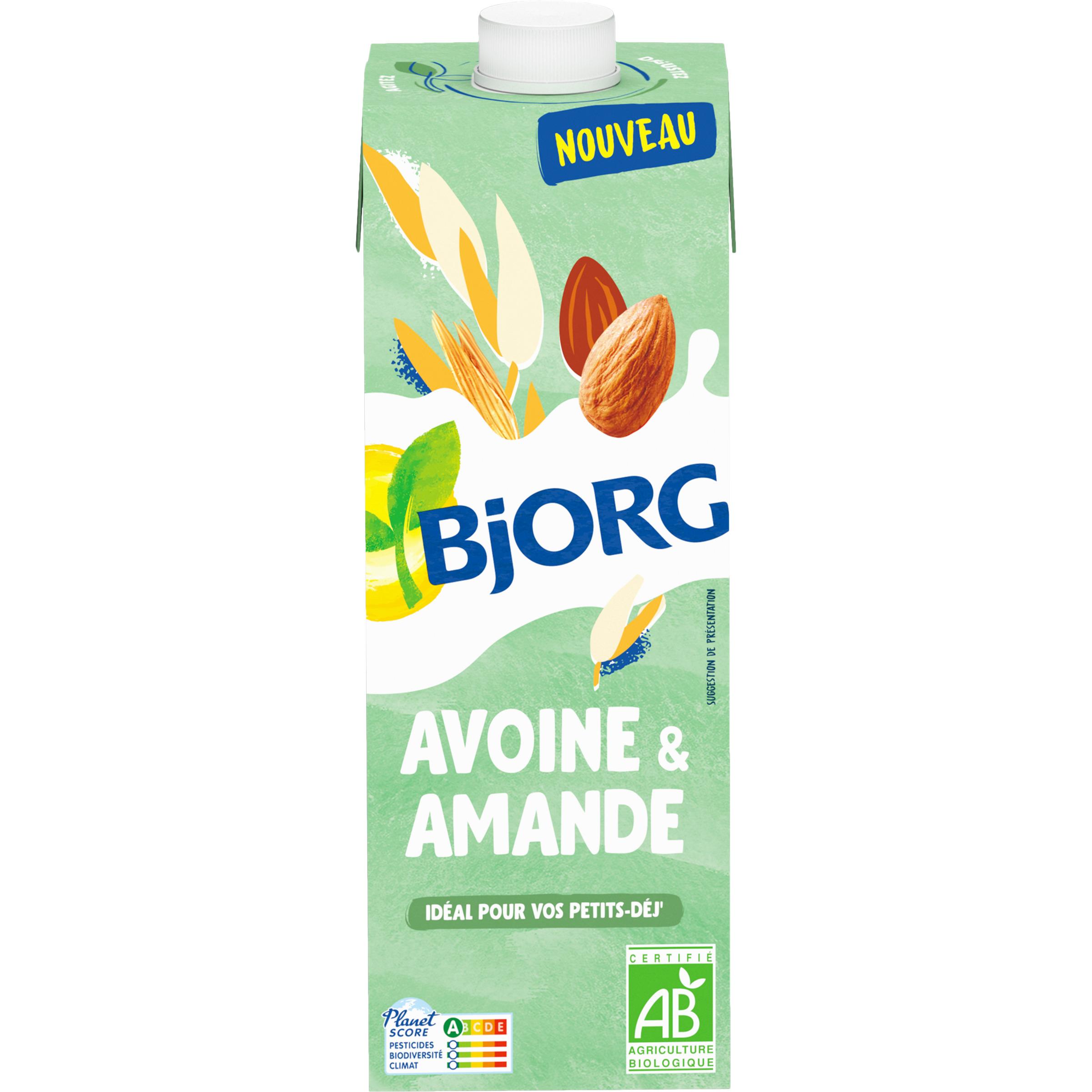 Voir la diapositive 2 : BJORG Boisson végétale avoine amande sans sucres ajoutés bio 1l