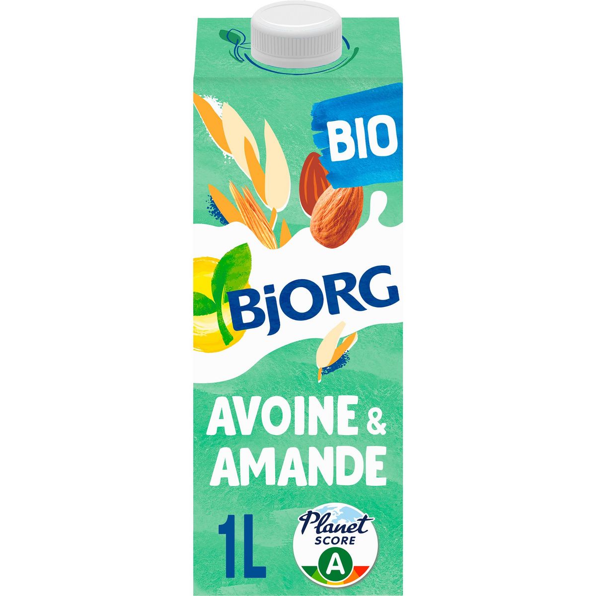BJORG Boisson végétale avoine amande sans sucres ajoutés bio 1l