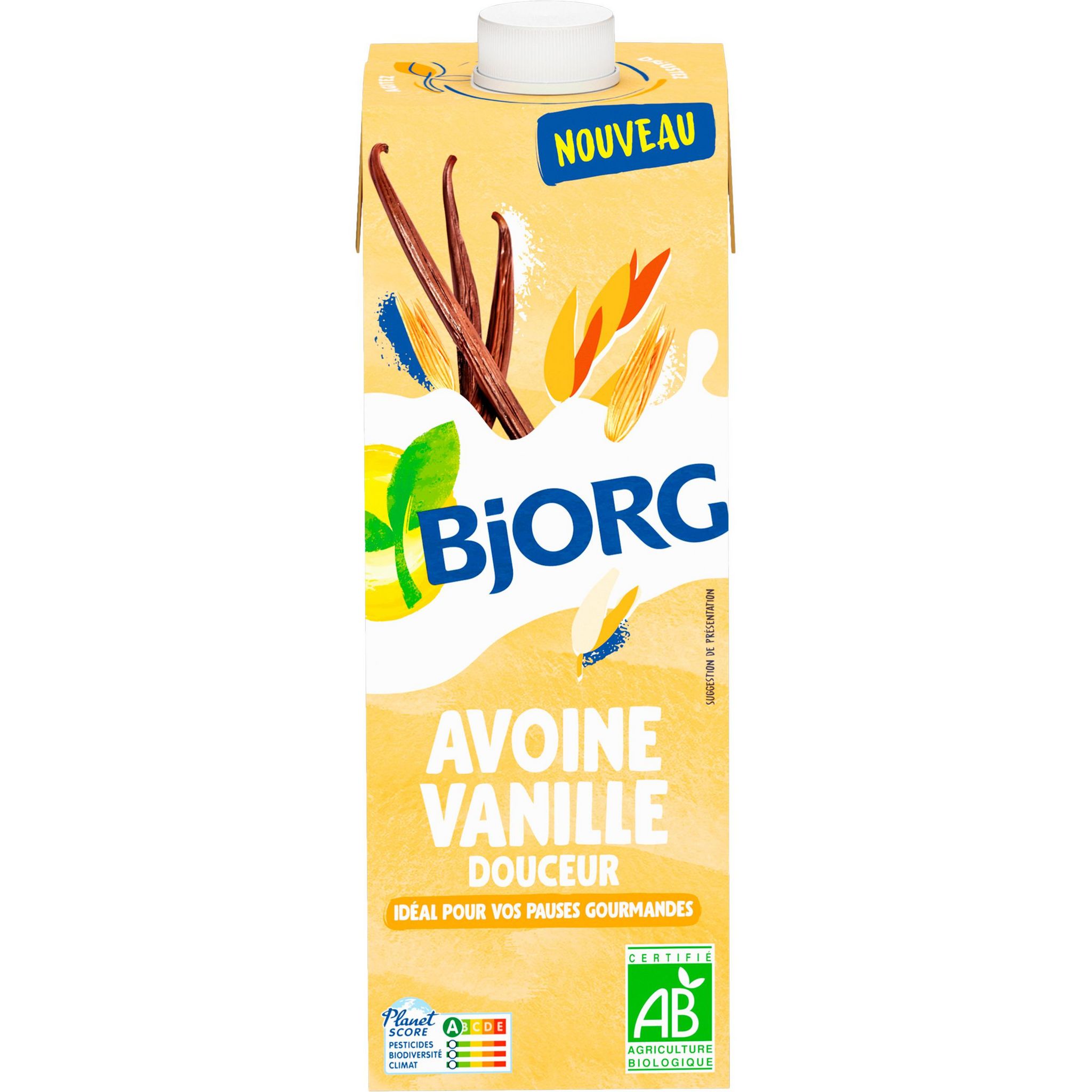 Voir la diapositive 2 : BJORG Boisson végétale à l'avoine saveur vanille sans sucres bio 1l