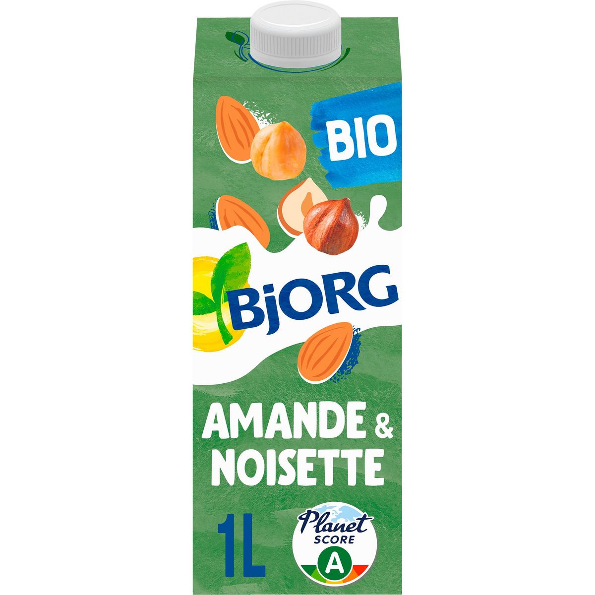 BJORG Boisson végétale amande noisette sans sucres ajoutés bio 1l