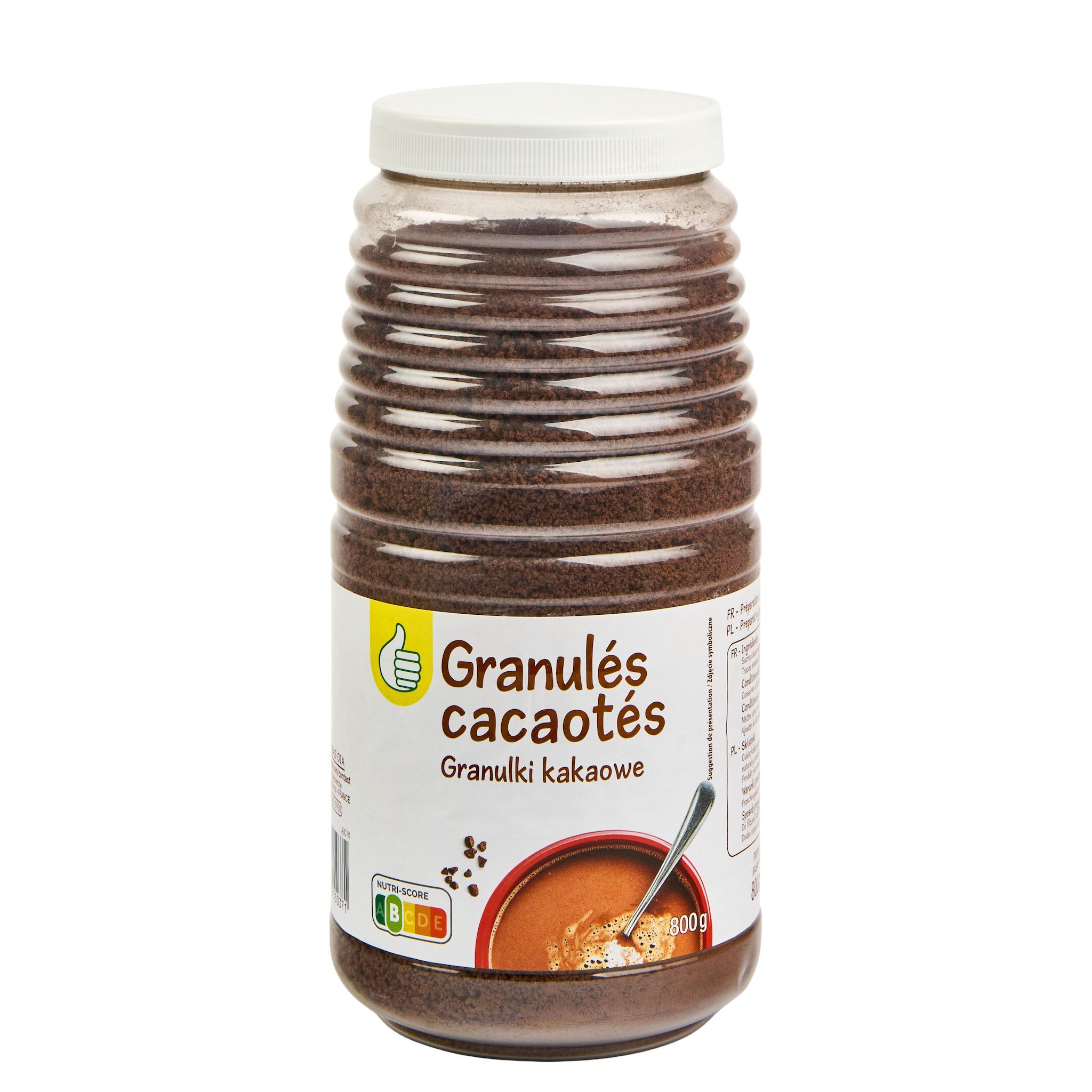 Voir la diapositive 2 : POUCE Chocolat en poudre en granulés 800g