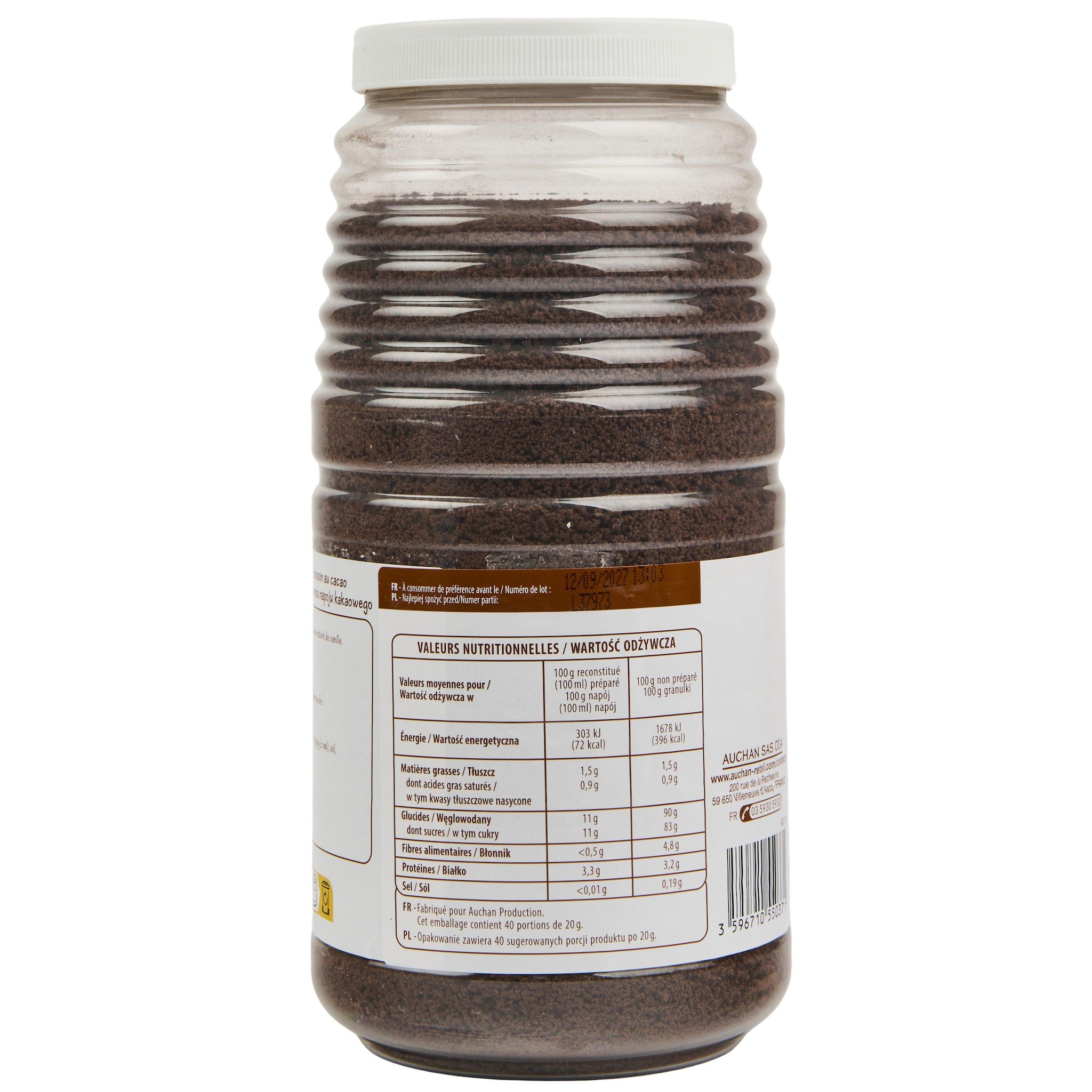 Voir la diapositive 4 : POUCE Chocolat en poudre en granulés 800g