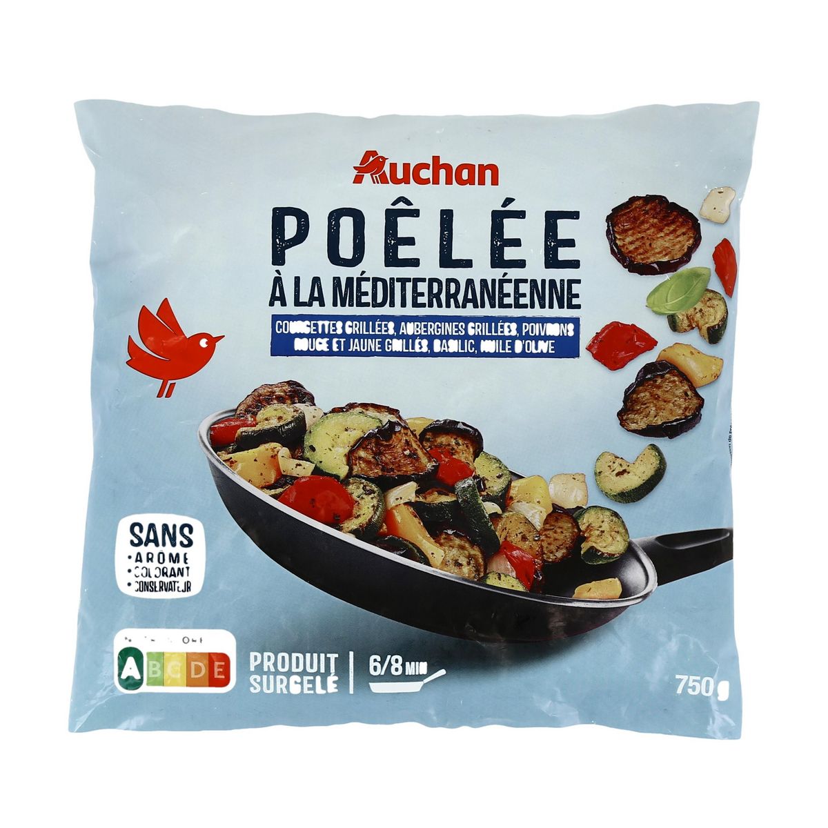 AUCHAN Poêlée méditerranéenne mélange de légumes 750g