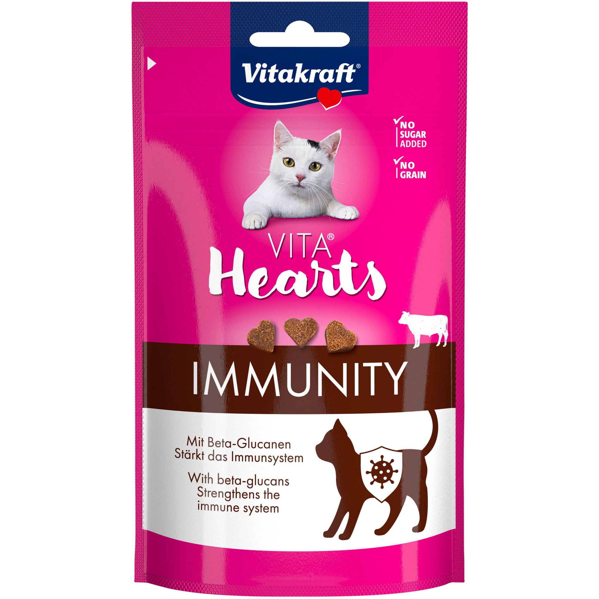 VITAKRAFT Vita hearts Friandises boeuf système immunitaire pour chat 40g