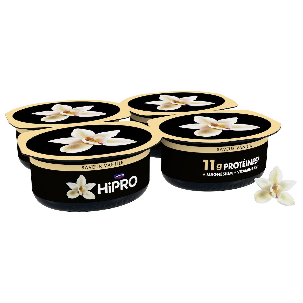 HIPRO Yaourt protéiné aromatisé vanille 0%MG 4x120g