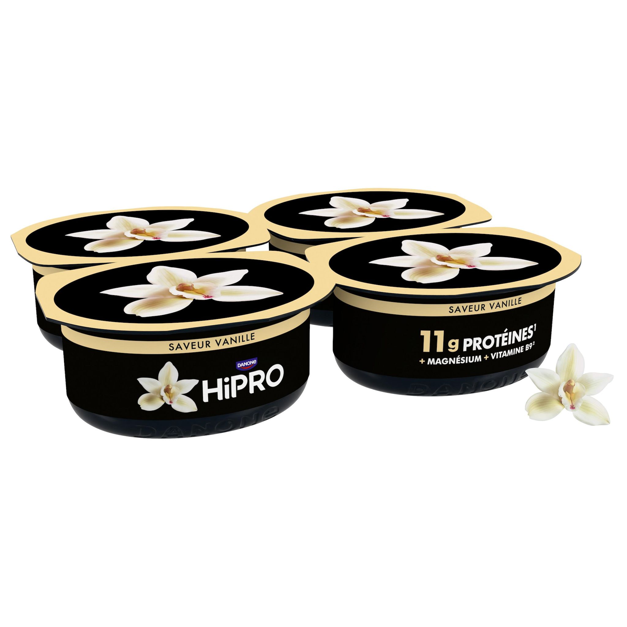 Voir la diapositive 2 : HIPRO Yaourt protéiné aromatisé vanille 0%MG 4x120g