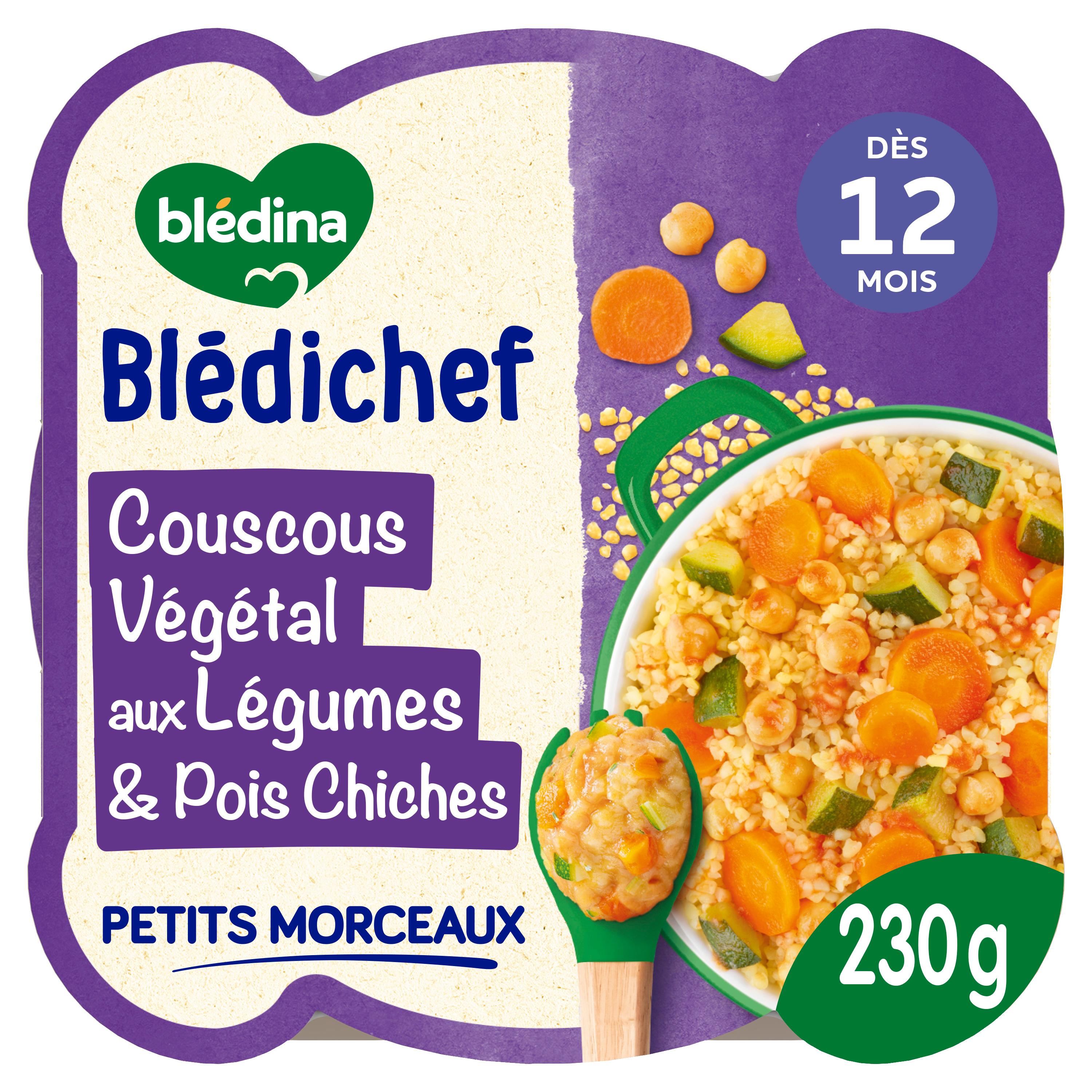 Voir la diapositive 2 : BLEDINA Blédichef Plat bébé couscous végétal dès 12 mois 230g