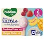 Voir la diapositive 2 : BLEDINA Dessert lactés bébé fraise framboise mangue pêche dès 6 mois 12x55g