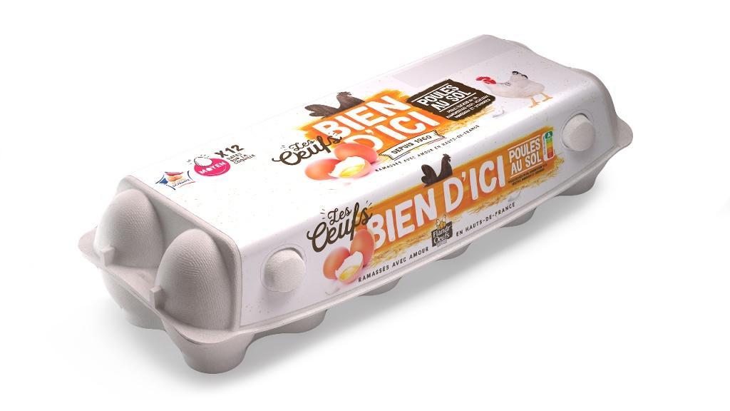 BIEN D'ICI Oeufs moyen de poules élevées au sol 12 pièces