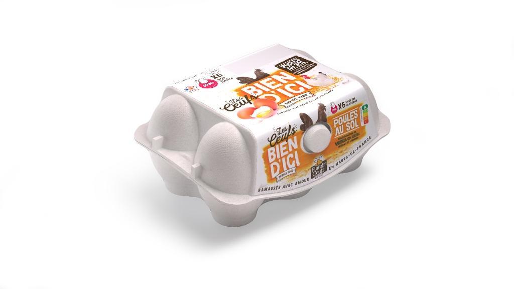 BIEN D'ICI Gros oeufs de poules élevées au sol 6 pièces