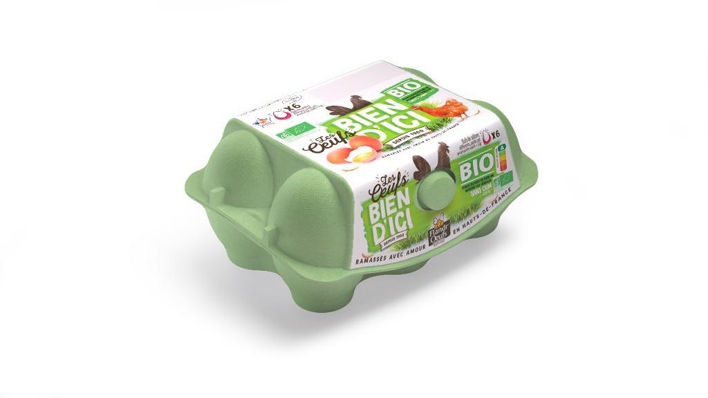 BIEN D'ICI Oeufs de poule de plein air bio 6 pièces