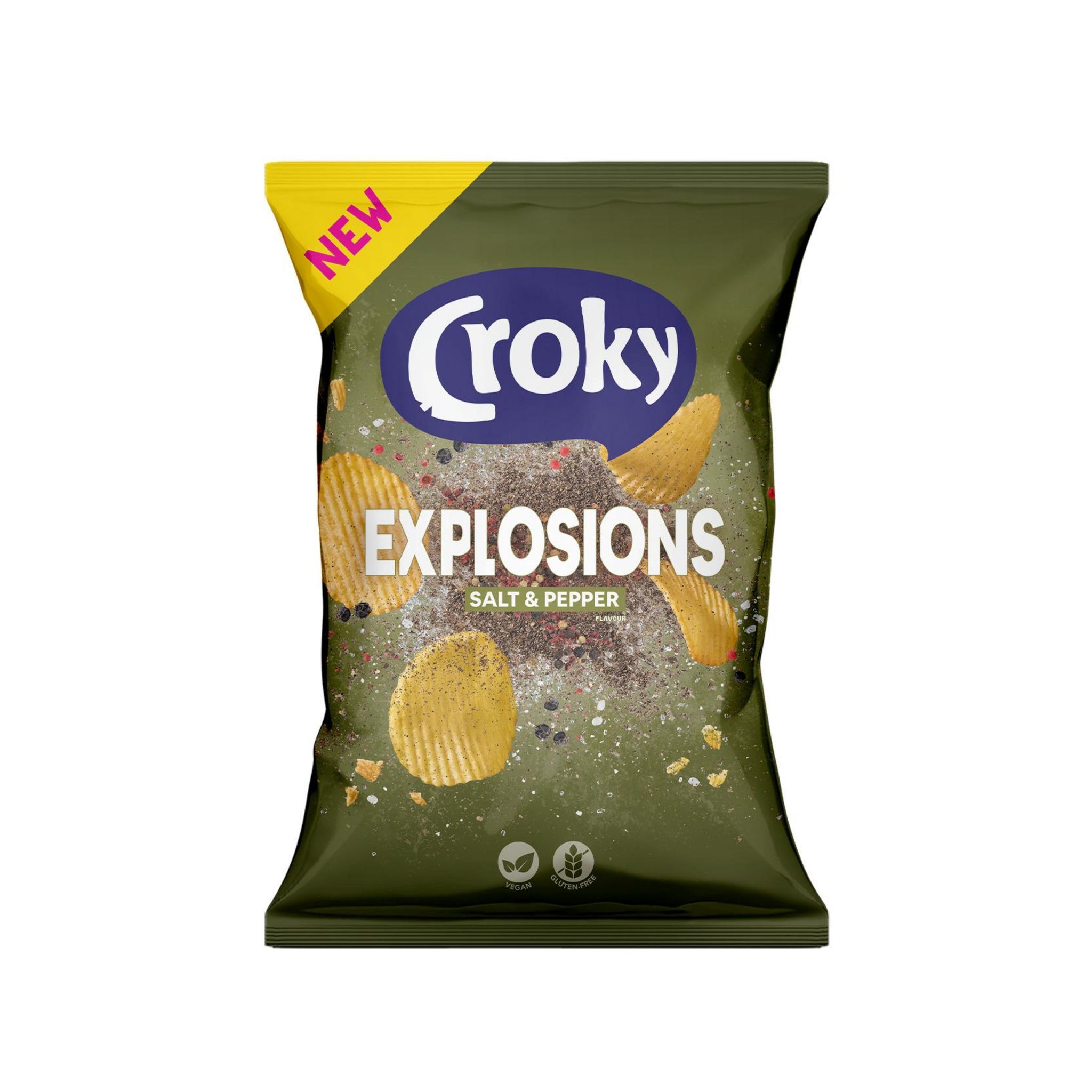 CROKY Explosions chips ondulées saveur sel et poivre 150g