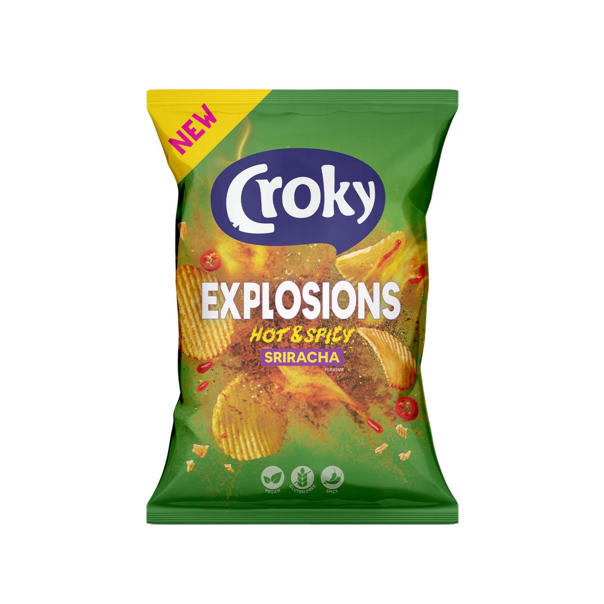 CROKY Explosions chip ondulées saveur hot & spicy sriracha 150g