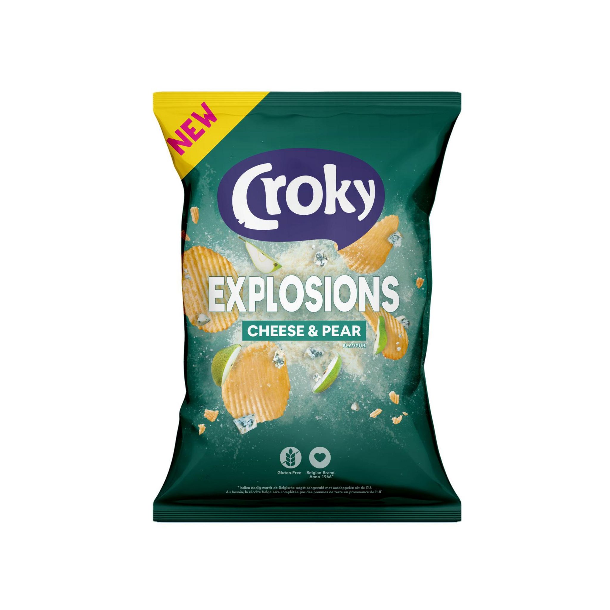 CROKY Explosions Chips ondulées saveur fromage et poire 150g